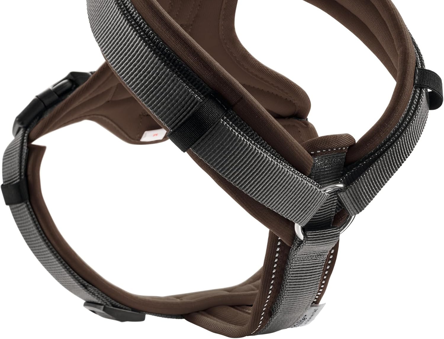 Detalle de Hunter Hundegeschirr Maldon UP in braun/grau – weich gepolstert, 3M Scotchlite & 4-fach verstellbar (Größe XS-S)