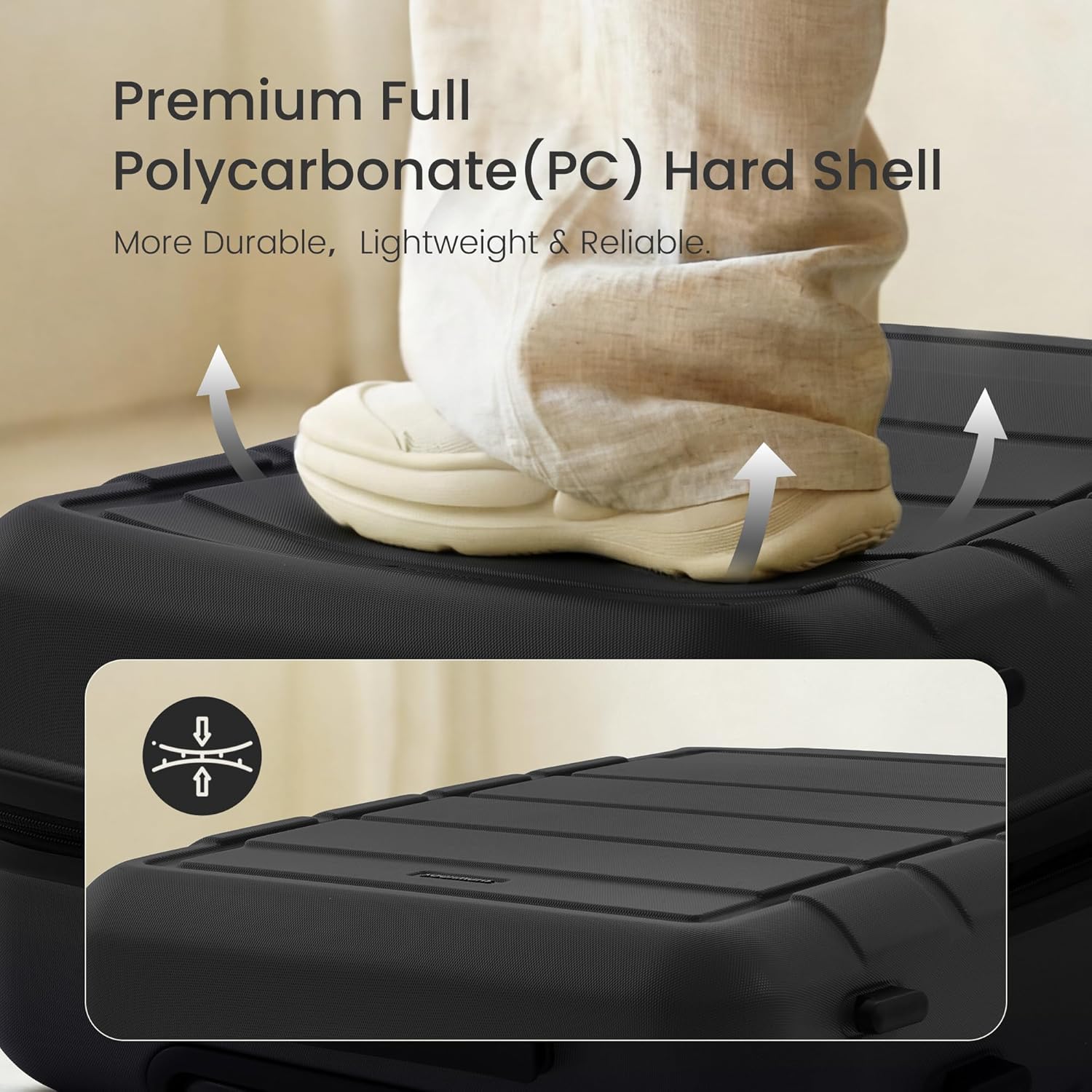 Thumbnail 2 de SHOWKOO PRO G-Series 3-Piece Luggage Set — 100% Polycarbonate, Expandable (20in, 24in, 28in), TSA Lock, Double Wheels