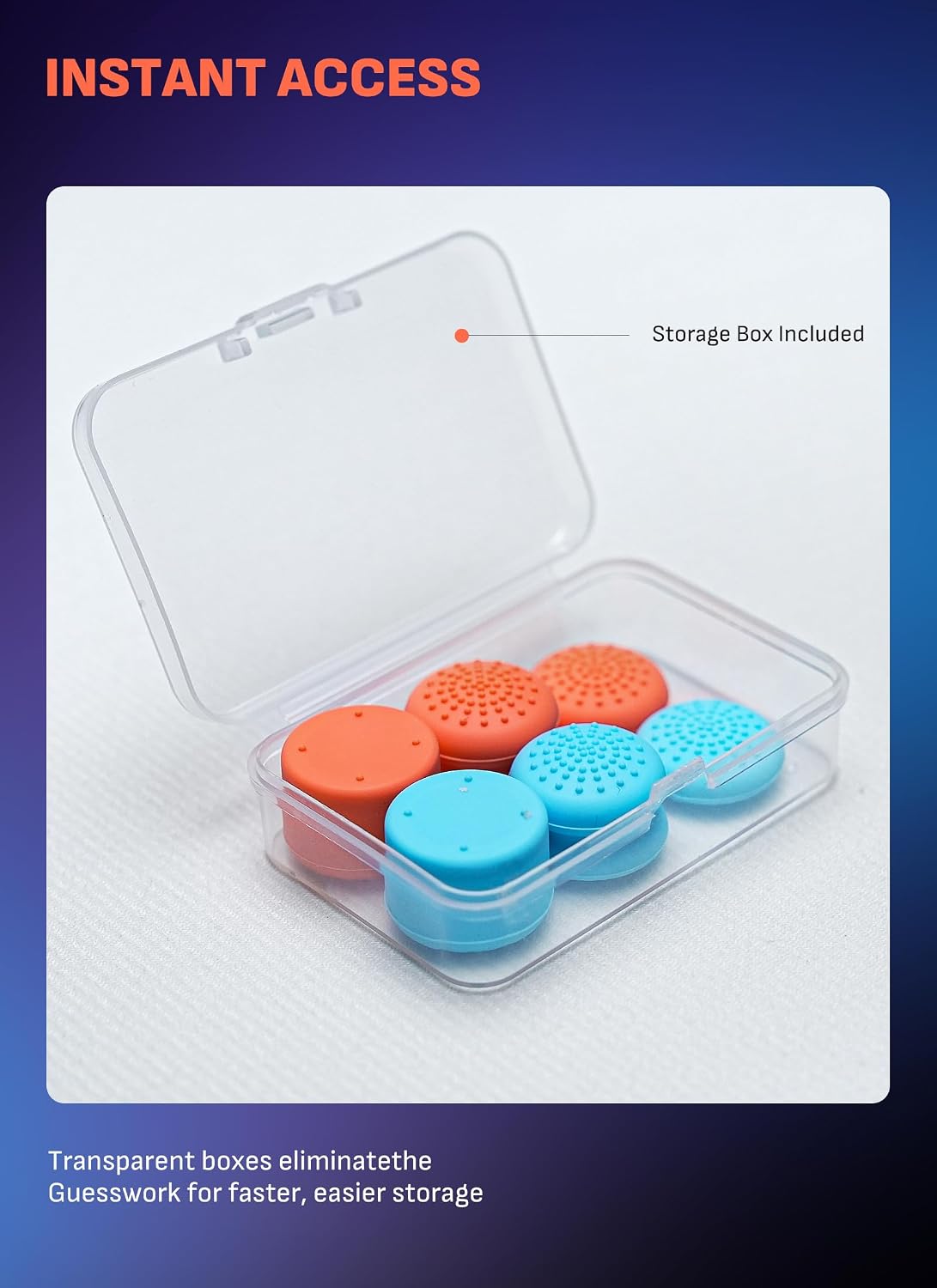 Detalle 2 de Mumba Thumb Grips for Nintendo Switch 2 Joy-Con, 3 Pairs with Storage Box
