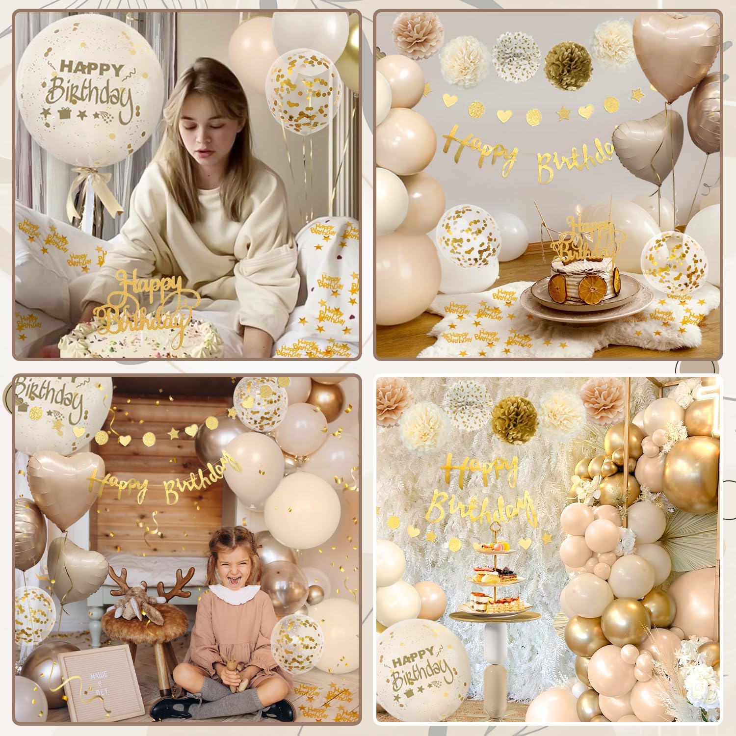 Thumbnail 6 de Almaxi Decoration Anniversaire beige or