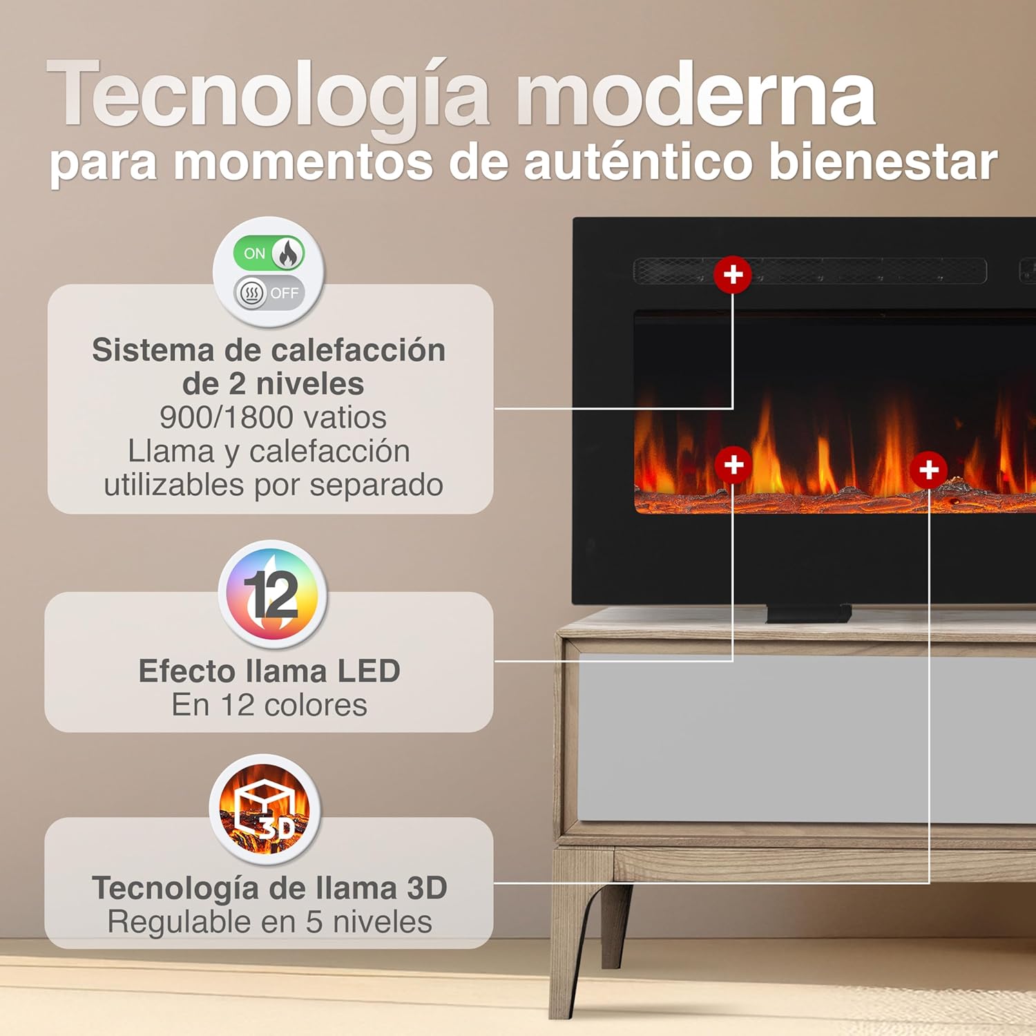 Thumbnail 2 de KAMINIO Marlon chimenea eléctrica 50"