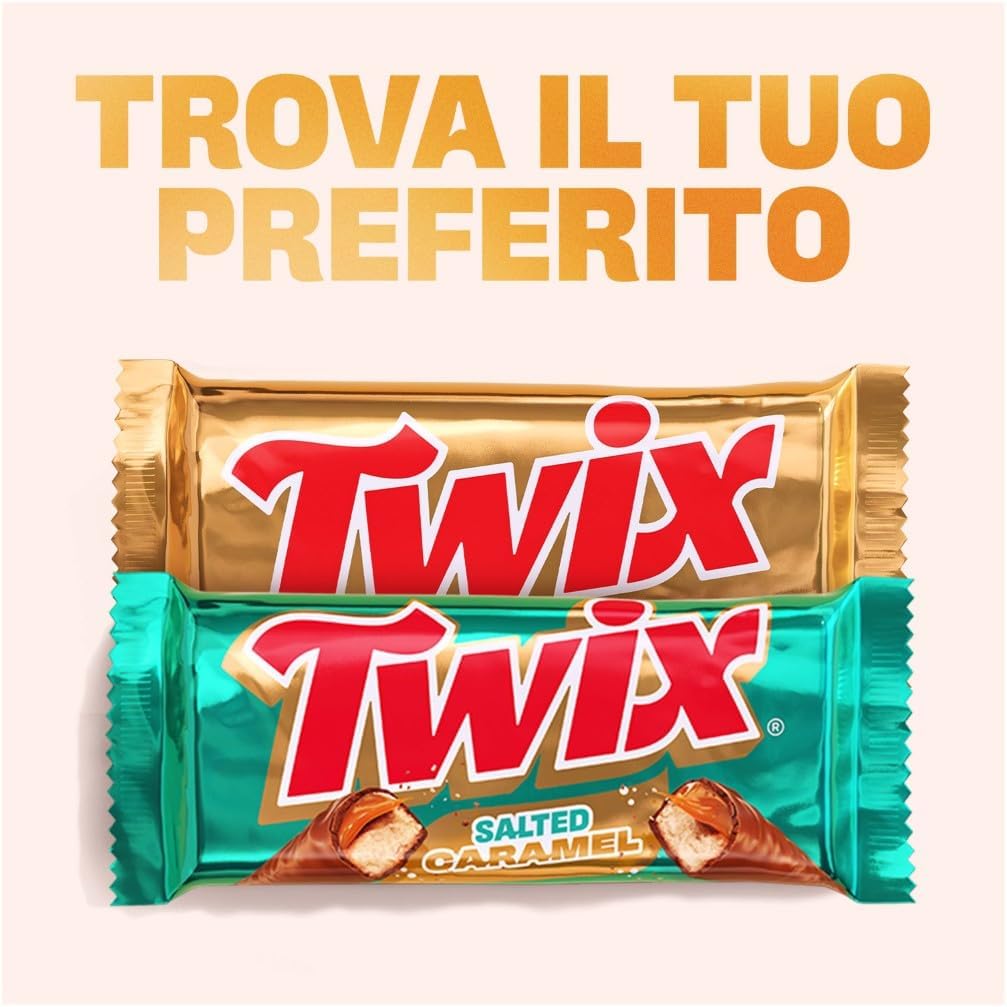 Thumbnail 6 de Twix Barretta Snack con Biscotto Croccante al Caramello e Cioccolato al Latte – 25x50 g (1250 g) – Nuova versione Natale 2025