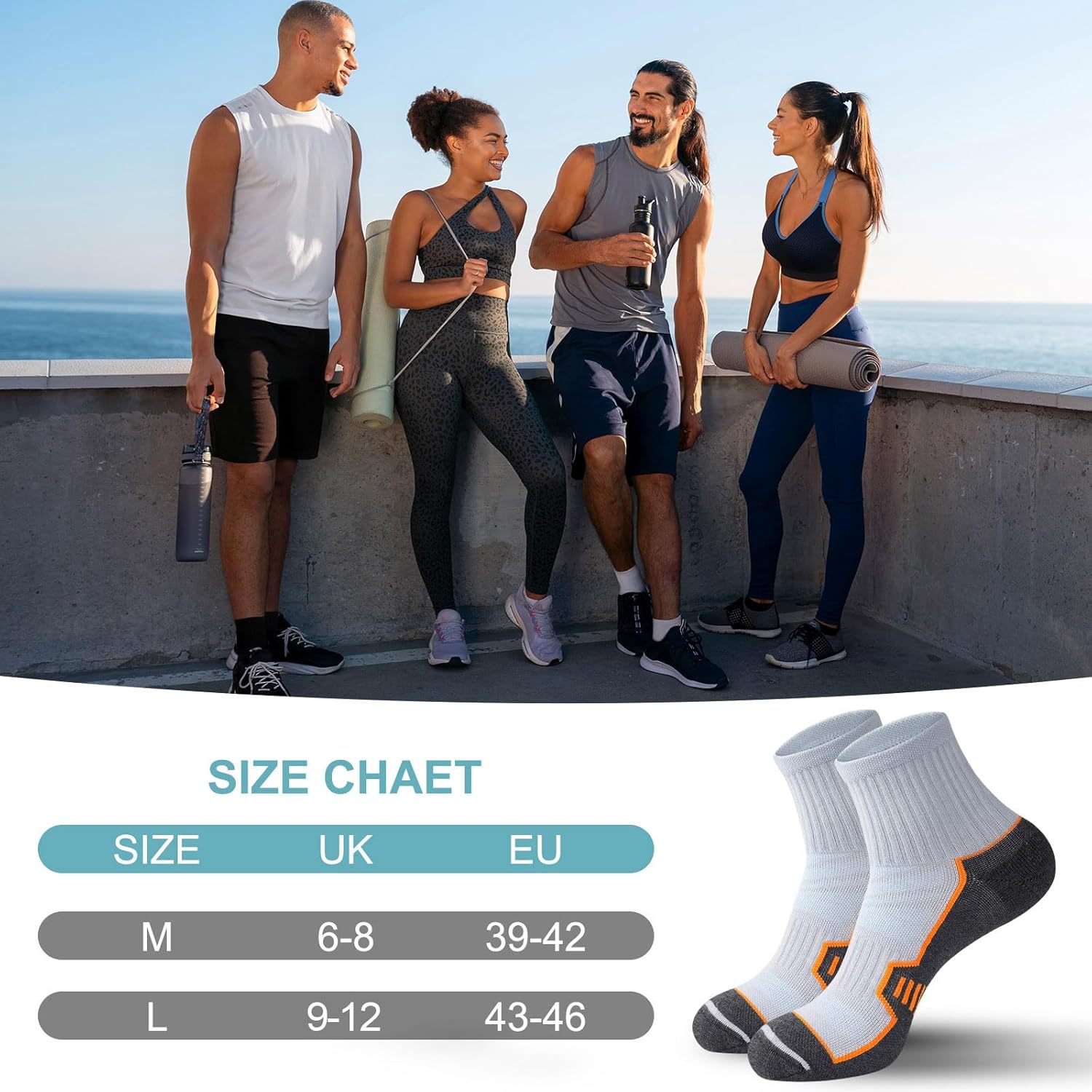 Thumbnail 5 de ILovDaisy Men’s Running Trainer Socks (Ankle, Cushioned & Anti-Blister) – 6 Pairs, UK 6-8 & 9-12
