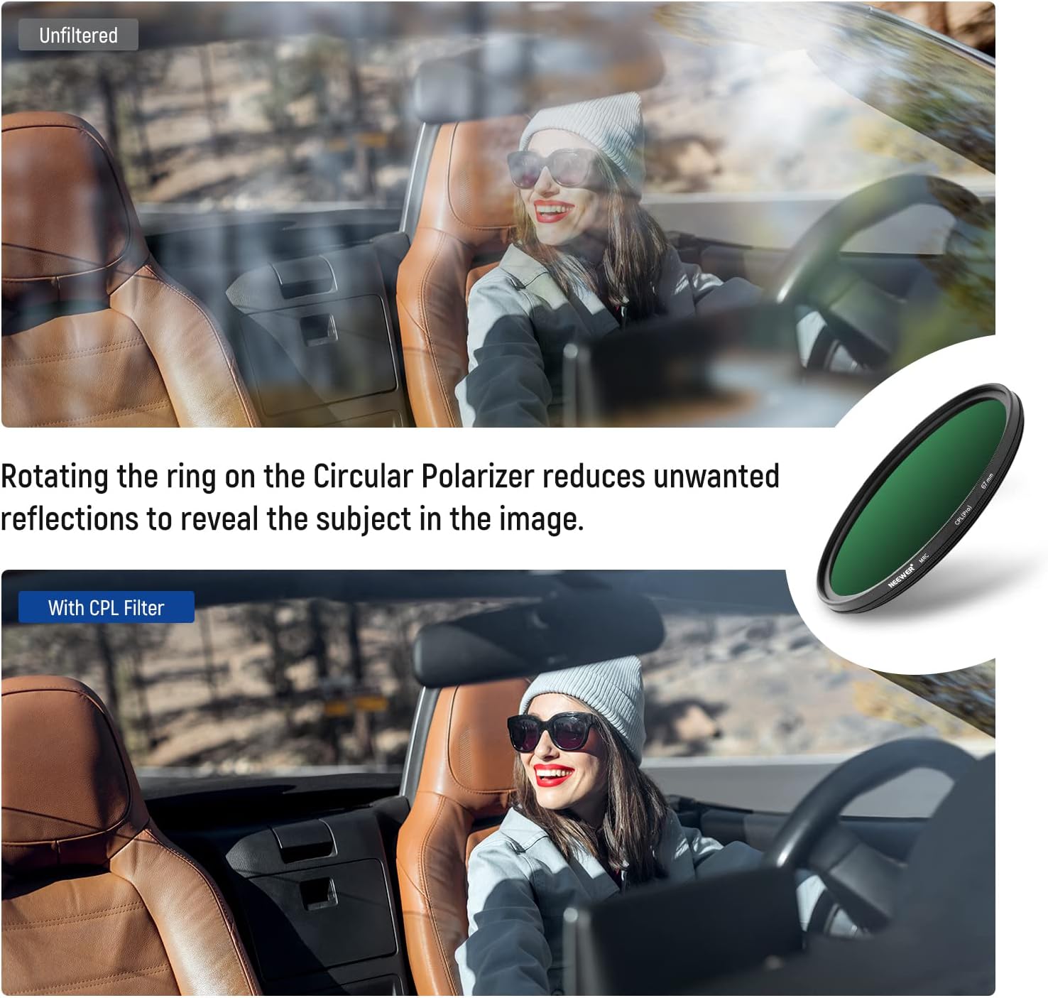 Thumbnail 6 de NEEWER 67mm Polarizing Filter (CPL) with 30-Layer Nano Coatings