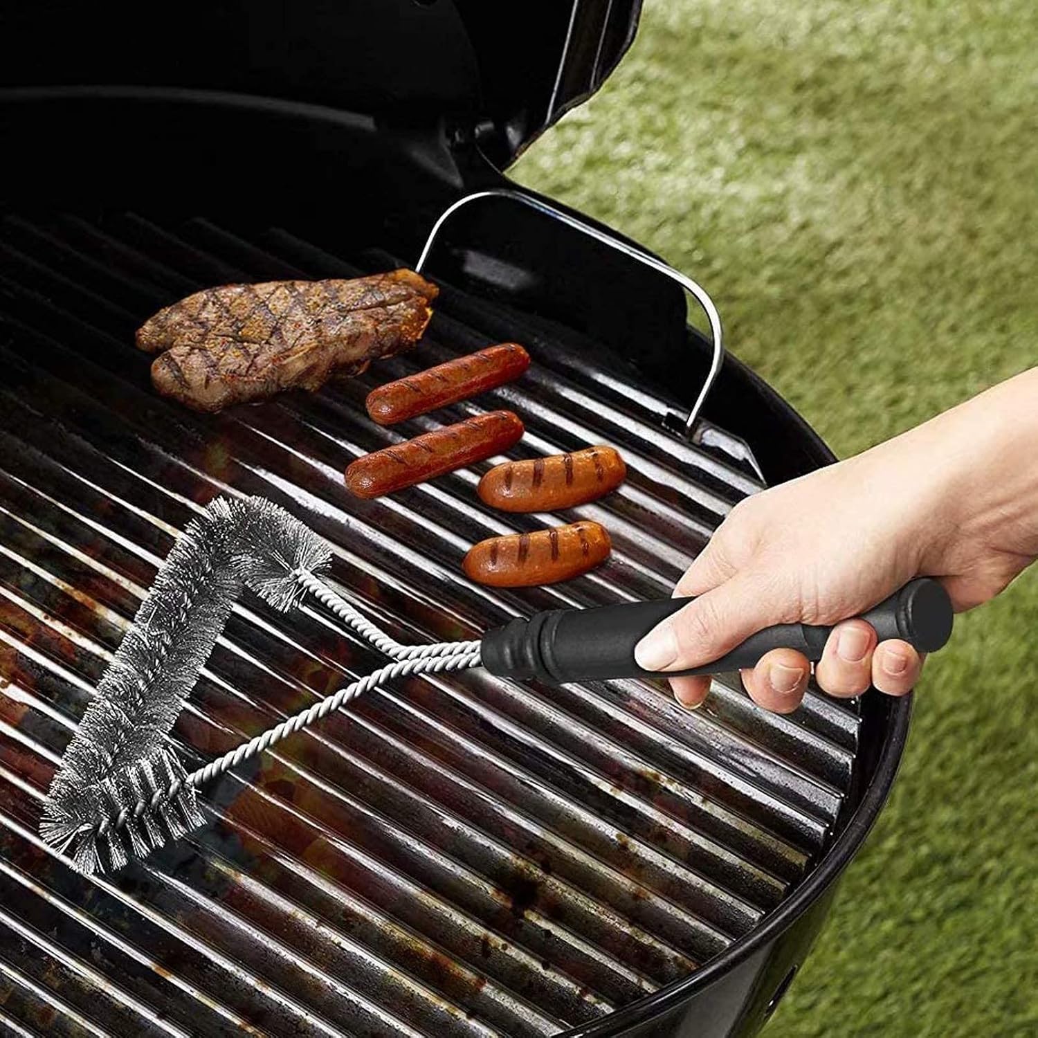 Detalle 2 de Wjyzzzh BBQ Cleaner 2-Piece Stainless Steel Wire Brush Set for Grills and Ovens