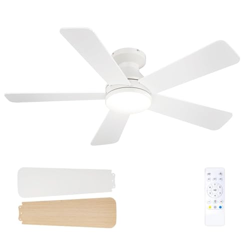 Detalle de Passky Ventilador de Techo 107 cm con Luz LED, Mando y Motor DC Silencioso