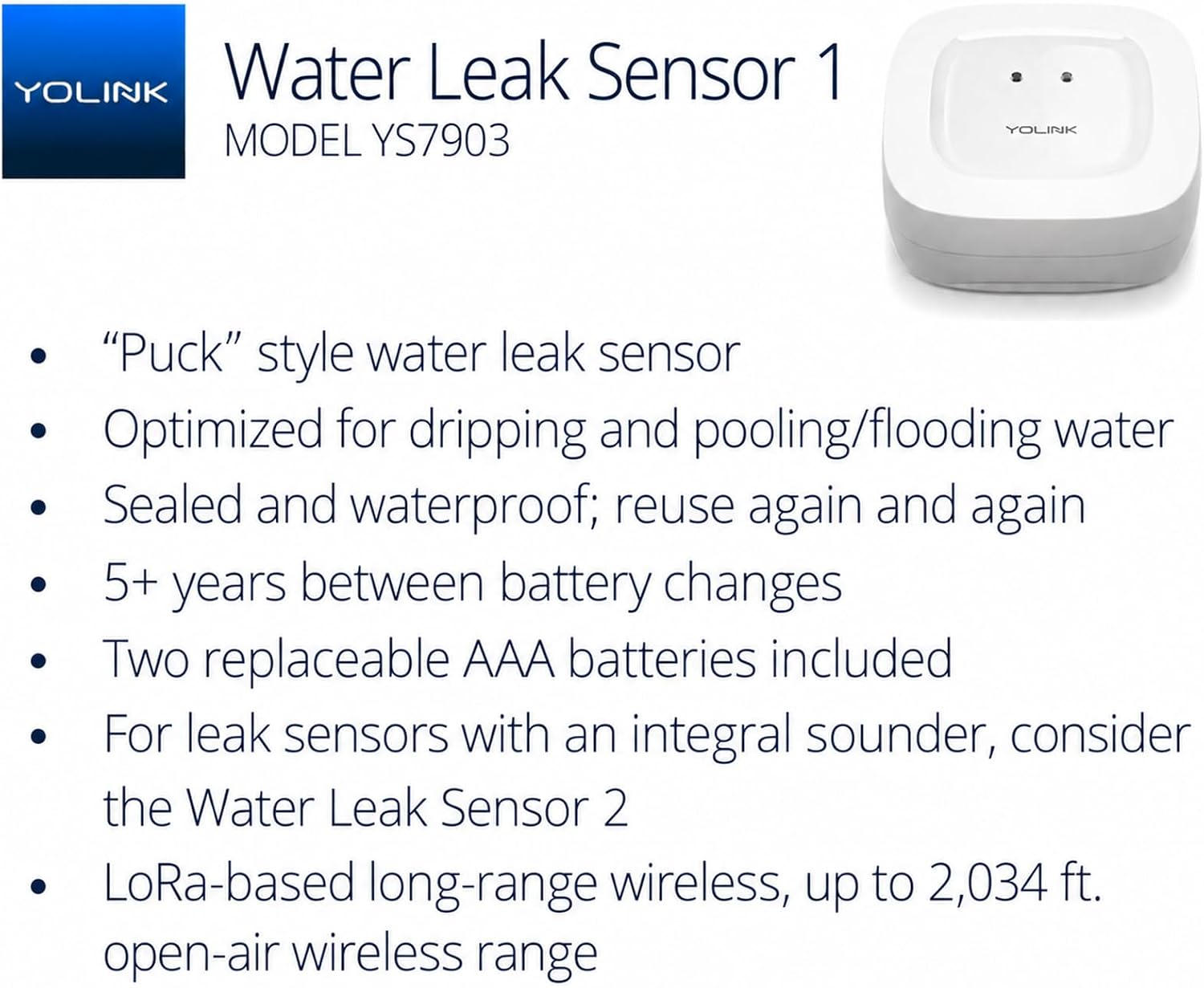 Thumbnail 1 de YoLink Water Leak Sensor YS7903
