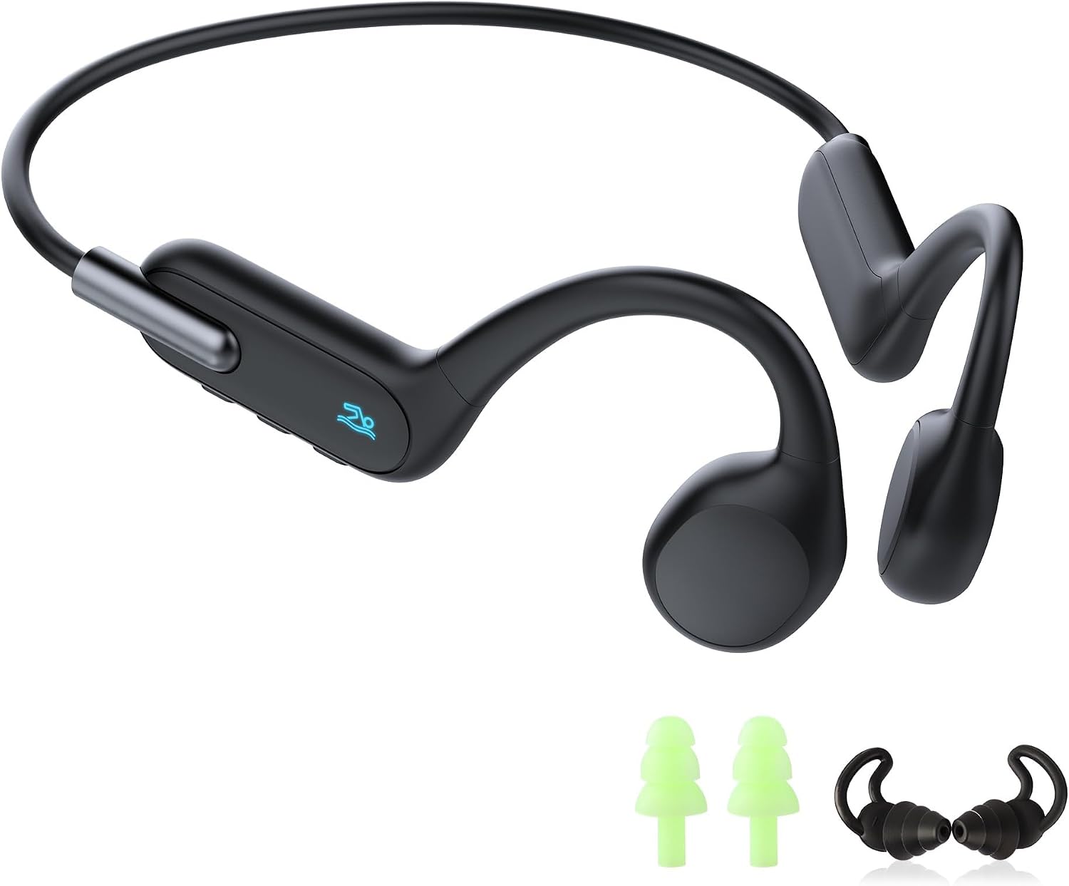 Detalle de HIFI WALKER T10 Air Knochenschall Kopfhörer – IPX8 Wasserdicht, 32 GB MP3-Player, Open-Ear Bluetooth 5.3