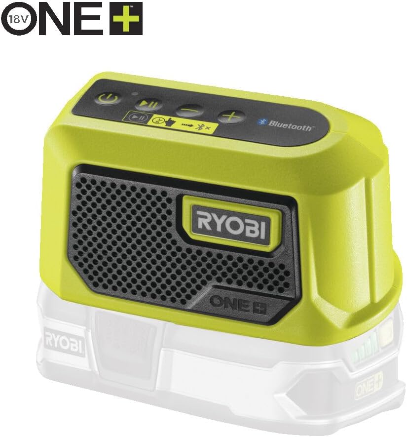 Thumbnail 1 de RYOBI Radio Chargeur Sans Fil 18V One+ RBTM18-0 – Haut-Parleur Bluetooth 5 W, 100% Nomade