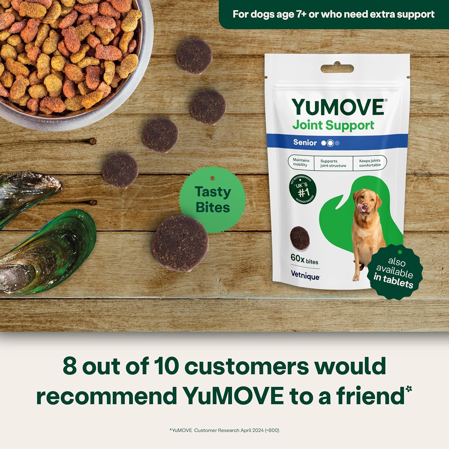 Detalle de YuMOVE Senior Dog Joint Supplement – Daily Bites for Joint Care (60 Chews) for Dogs 8+