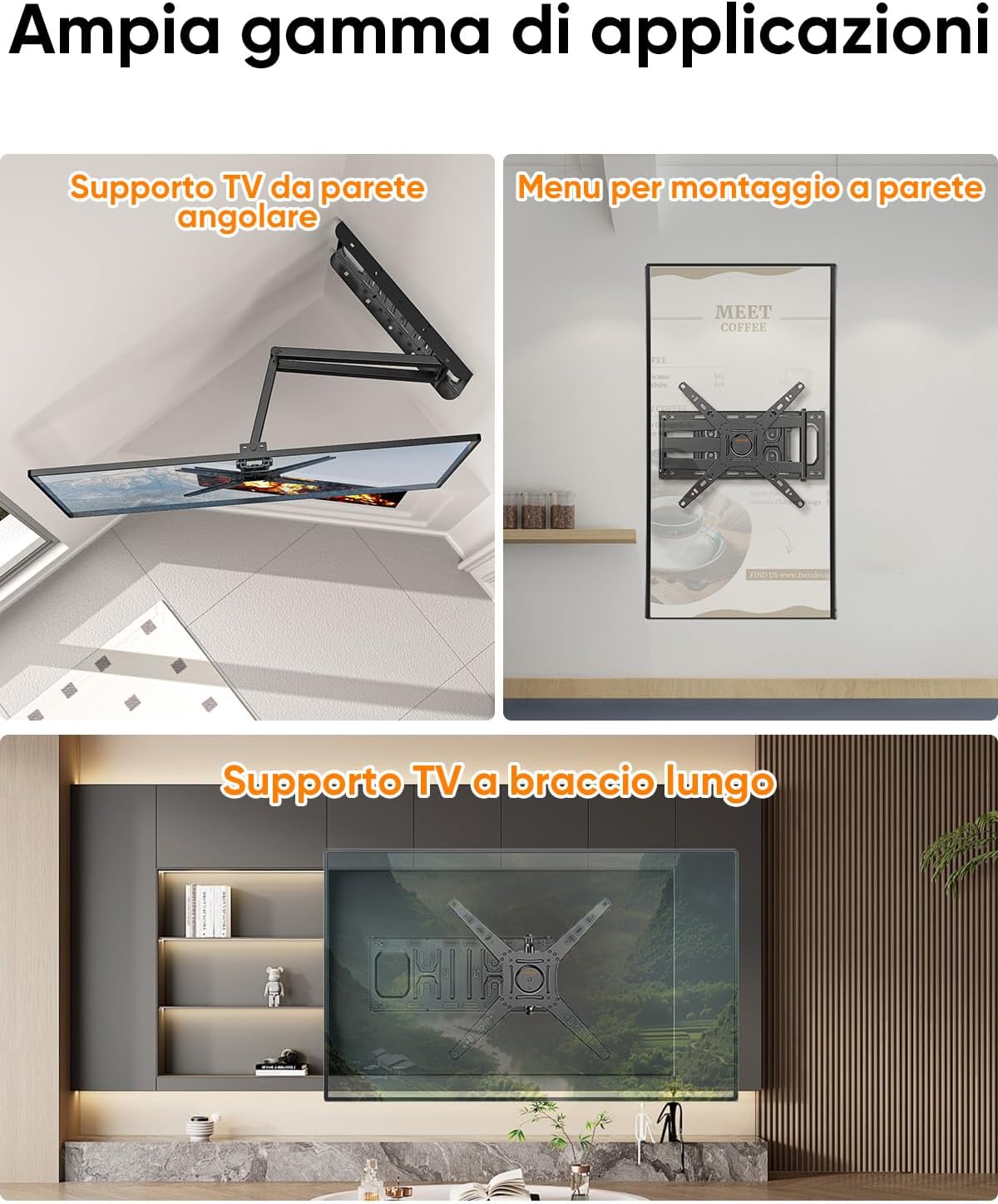 Thumbnail 6 de WHYFONE Supporto TV parete girevole 655 mm