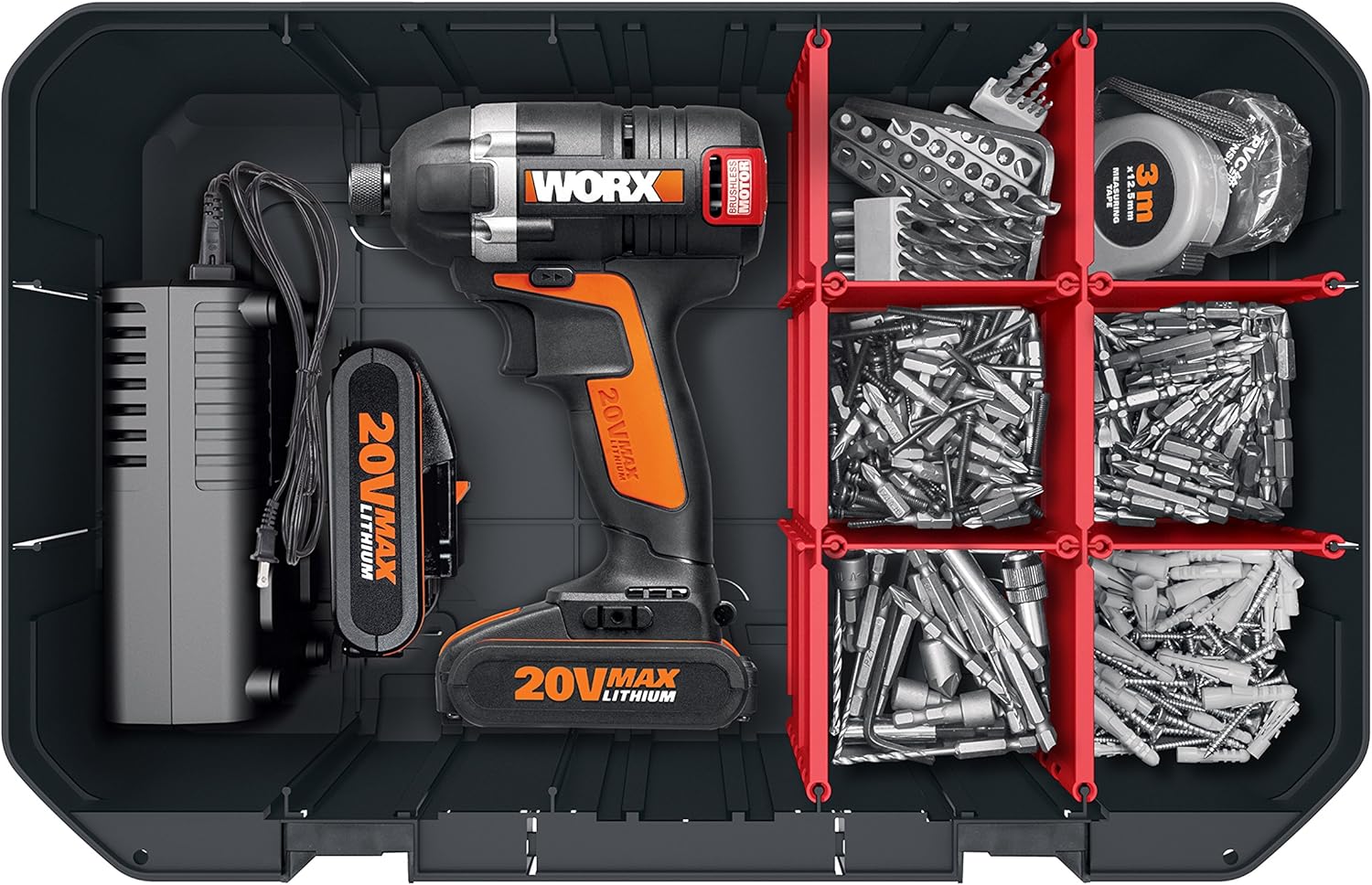 Detalle de Mallette de rangement WORX WA0071 – Organisation pratique pour outils et accessoires