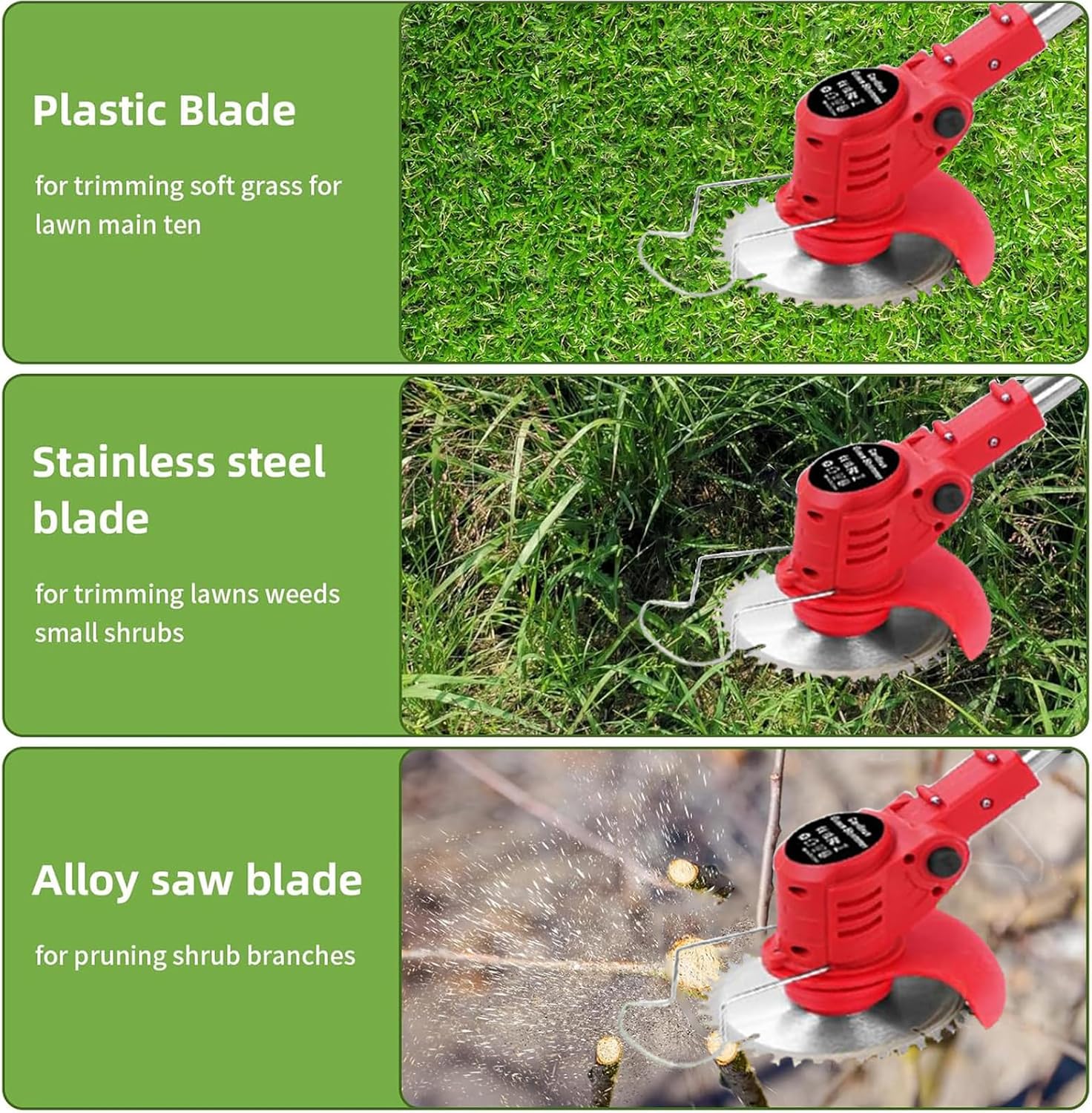 Detalle 2 de 48V Cordless Garden Strimmer 850W with 2×2000mAh batteries