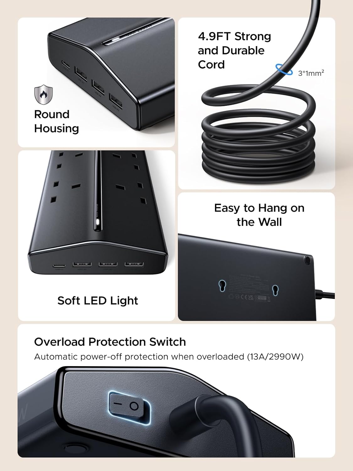 Thumbnail 2 de UGREEN Extension Lead with USB Slots