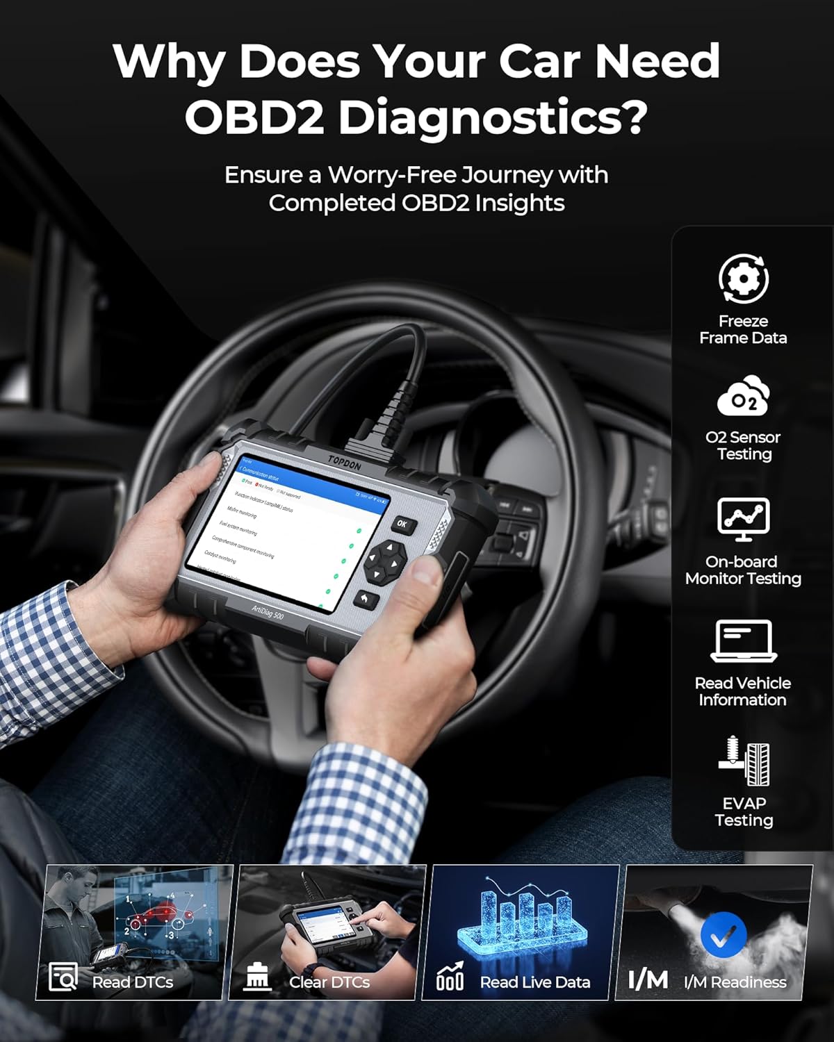 Thumbnail 4 de TOPDON ArtiDiag500 OBD2 scanner 6 resets