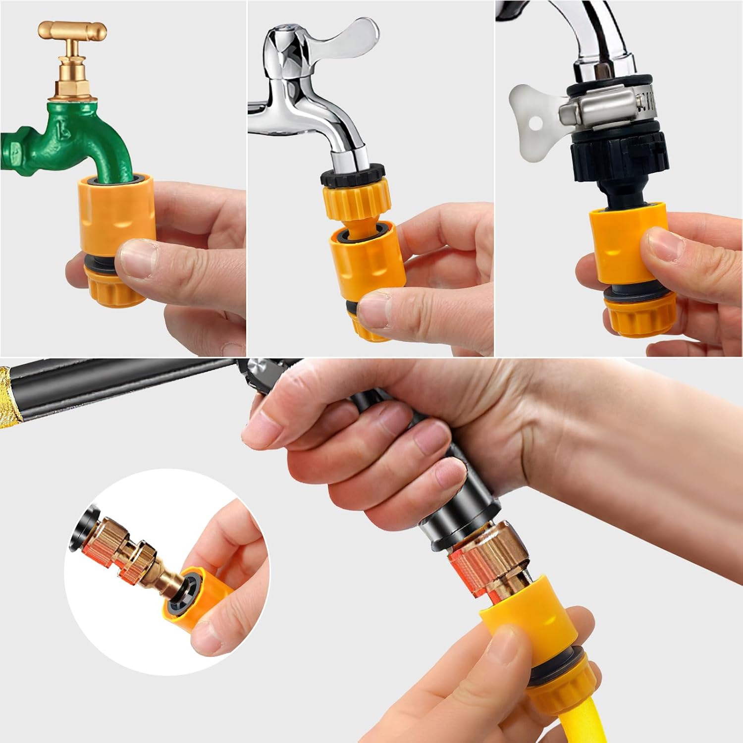 Thumbnail 3 de 27Pcs 2-in-1 Garden Hose Kit with Nozzle, Quick & Repair Connectors (1/2'' & 3/4'')