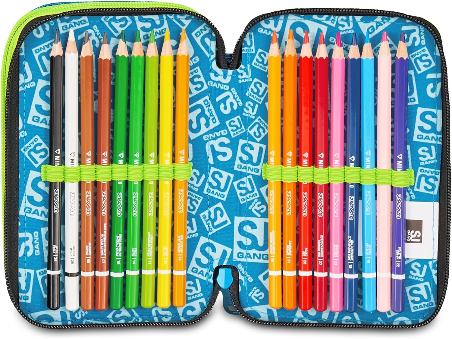 Thumbnail 4 de SJ Gang Style Jam Gang Trousse Scolaire 3 Zip LED Look Bleu — Triple Compartiment et contenu complet