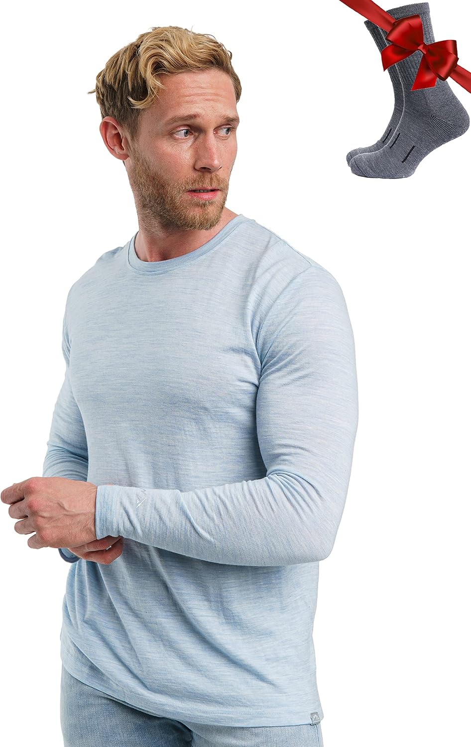 Thumbnail 4 de Merino Unterwäsche Herren 100% Merino Langarmshirt mit Socken