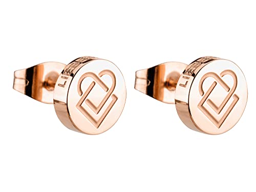 Detalle de Liebeskind Berlin Damen-Ohrstecker Edelstahl glänzend – rosévergoldet, 7 mm