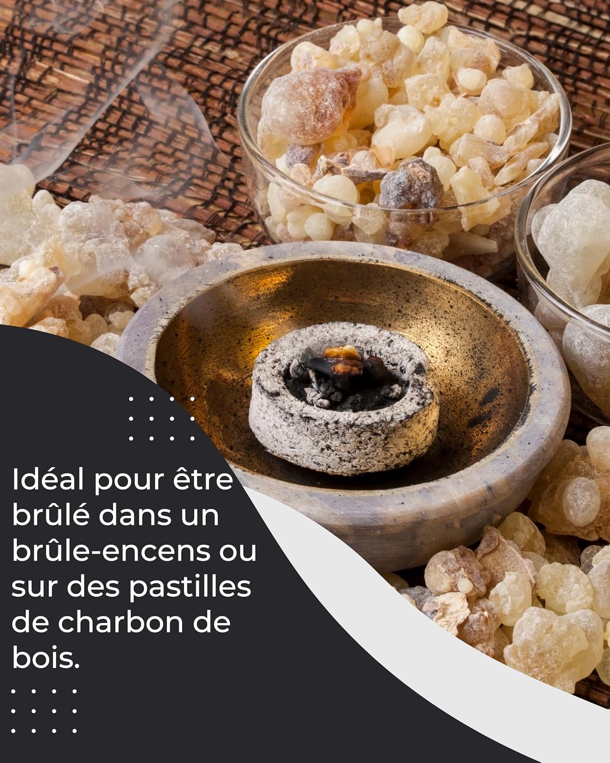Detalle de Incensera Encens Oman 1er Choix à Fumer 250 g – Résine Boswellia sacra pure, encens d’église et purification du foyer