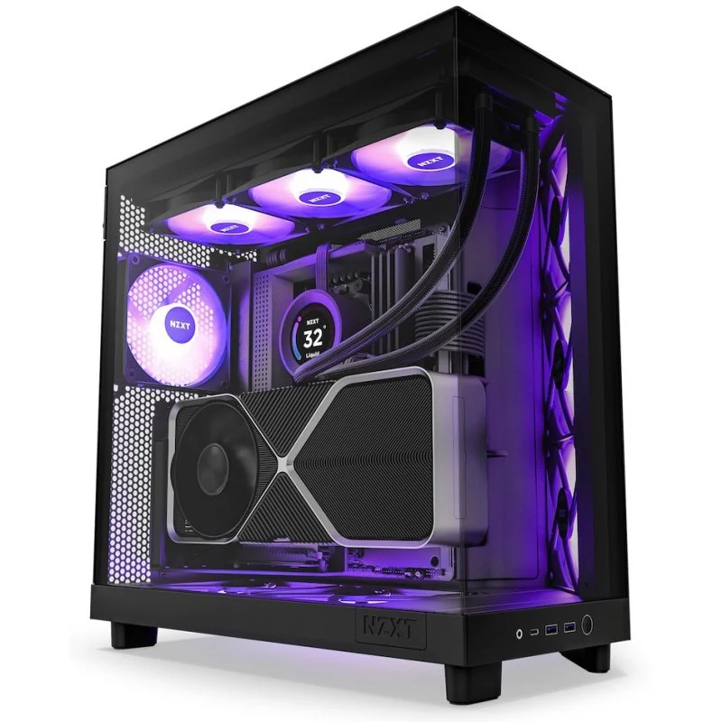 Thumbnail 3 de NZXT H6 Flow RGB Mid Tower Cristal templado USB-C negra 🖥