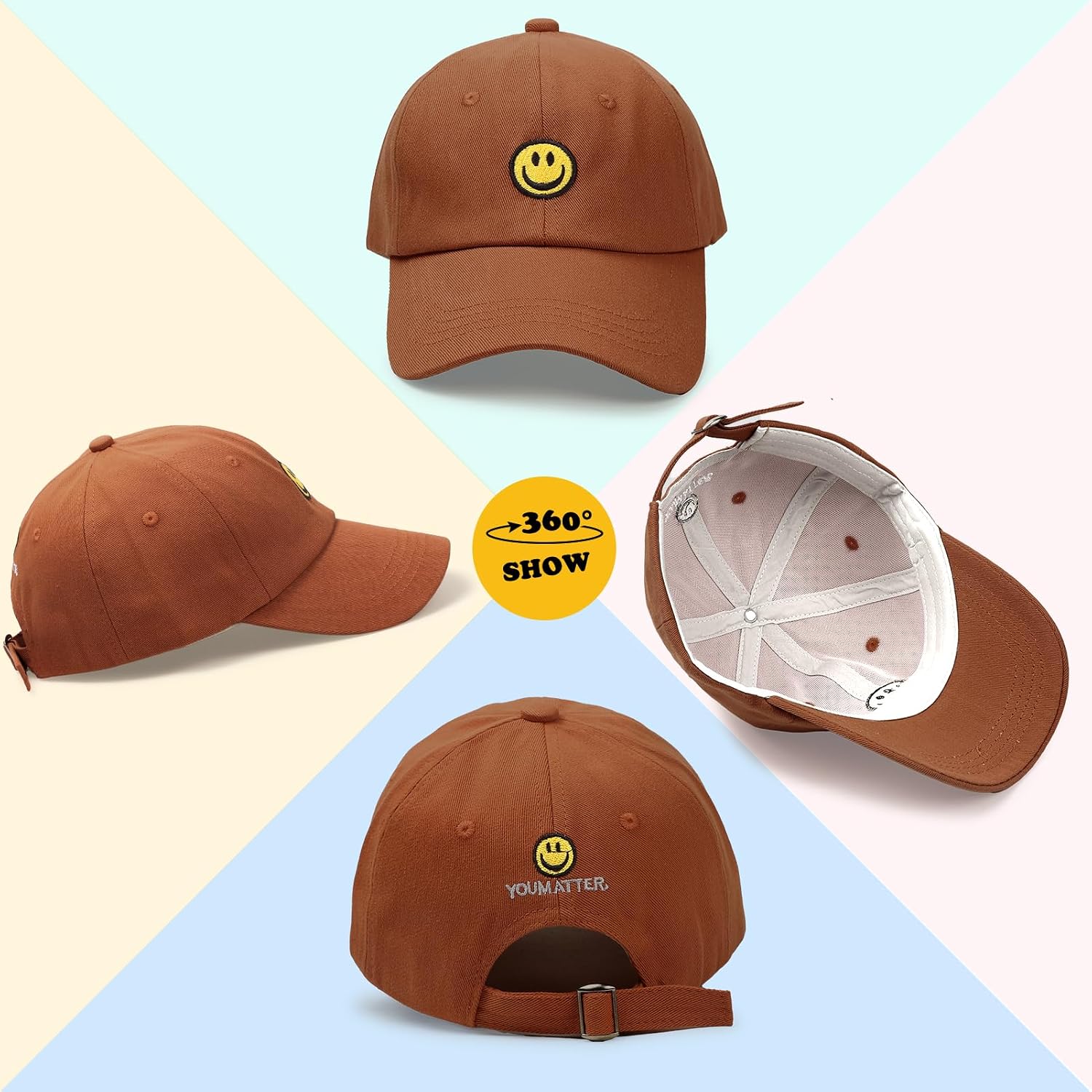 Detalle de SONMONY Smile Face Toddler Baseball Cap: Cute, Adjustable Sun Protection for 3–12 Years