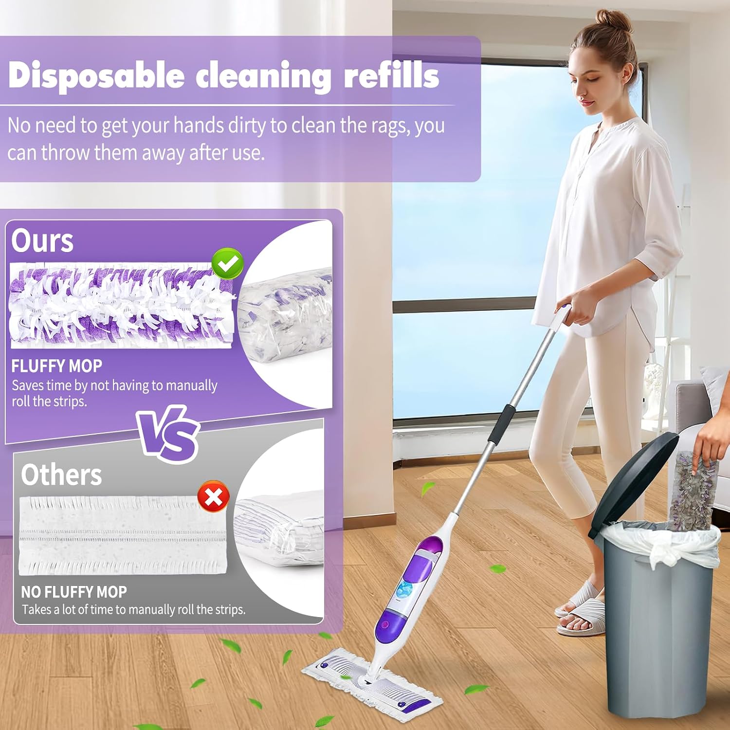 Detalle 2 de Cafonil 40-Pack Disposable Power Mop Pads for Swiffer Power Mop