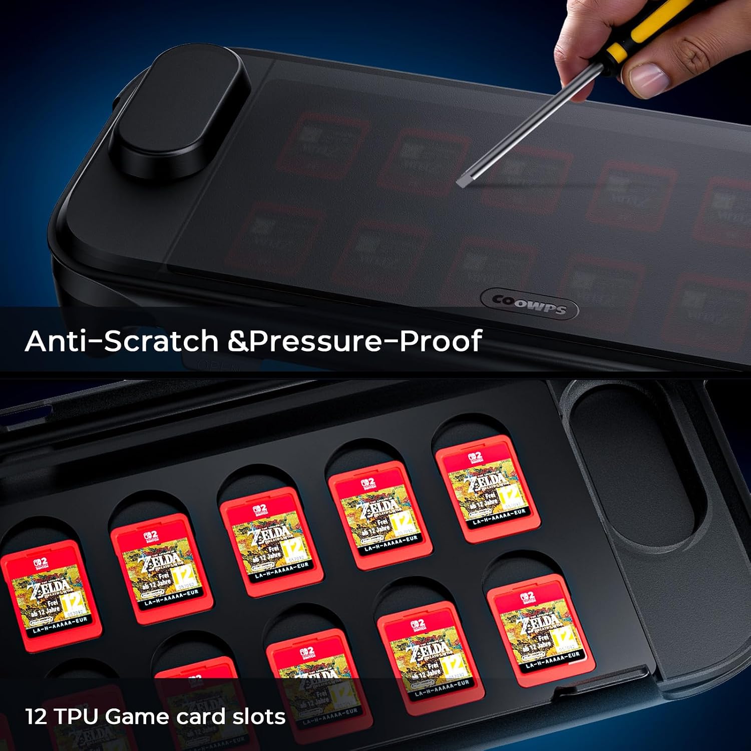 Detalle 2 de COOWPS Nintendo Switch 2 Case with 12 Game Card Slots