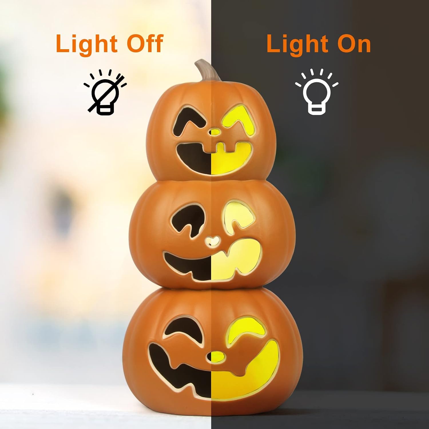 Detalle de DUNCHATY HALL81-SJQ55-JLN-17IN-3TER93 17-Inch Pre-Lit Plastic Pumpkin