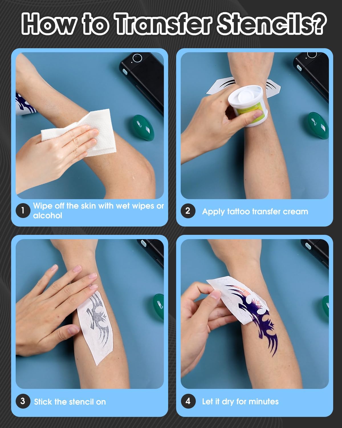 Thumbnail 6 de Phomemo M08F thermocopieur de tatouage portable (imprimante de stencils) avec 10 feuilles de papier