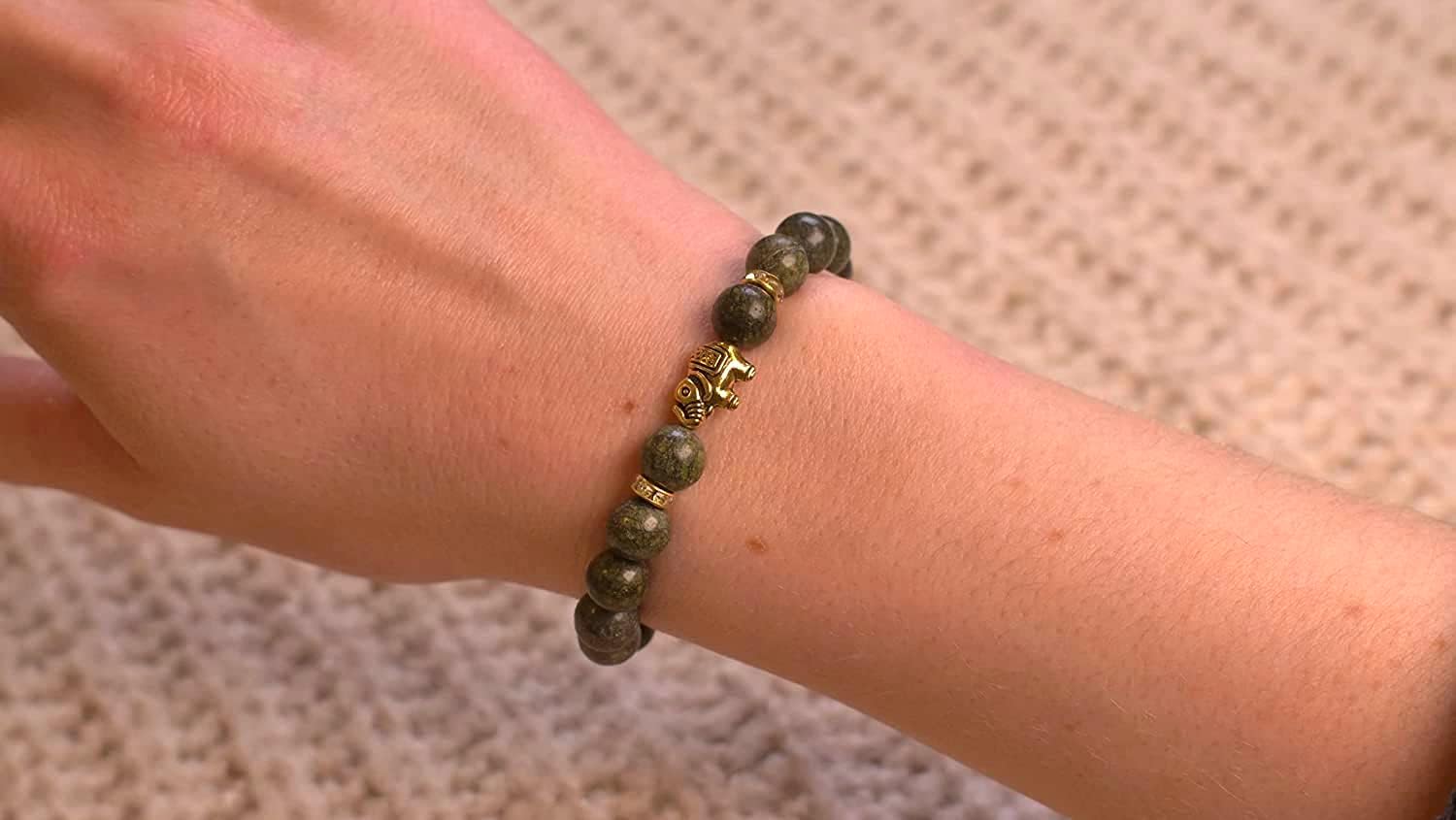 Thumbnail 3 de BERGERLIN Elefant Armband Naturstein 16–20 cm