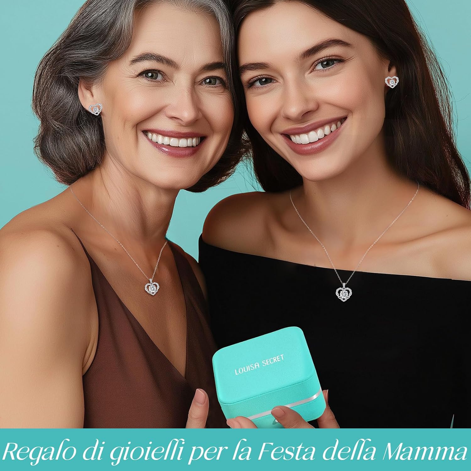 Detalle de Louisa Secret Collana Donna Infinity Cuore in Argento Sterling 925 con Moissanite Premium – Regalo perfetto
