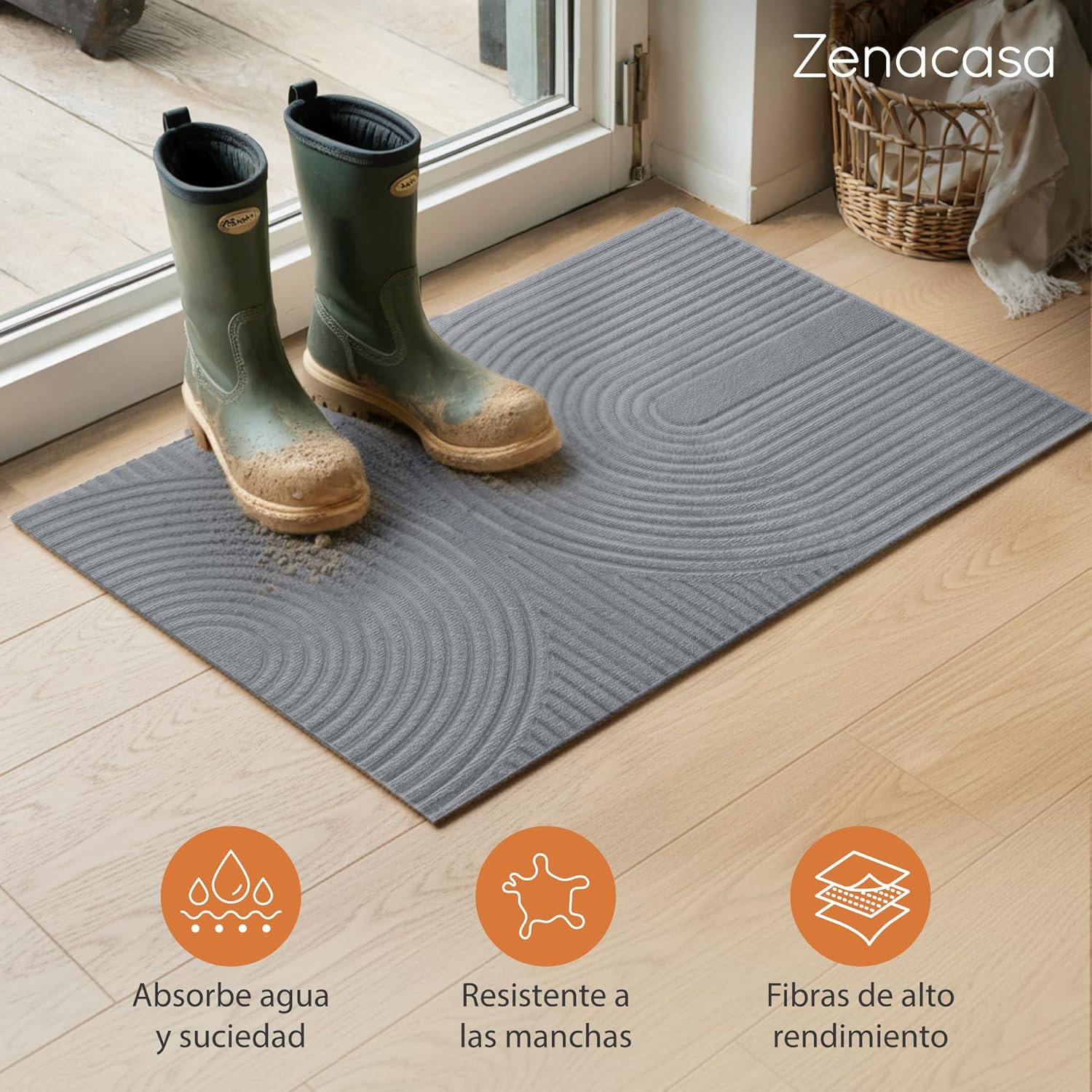 Detalle de Zenacasa Felpudo 90x150 cm para exterior y interior