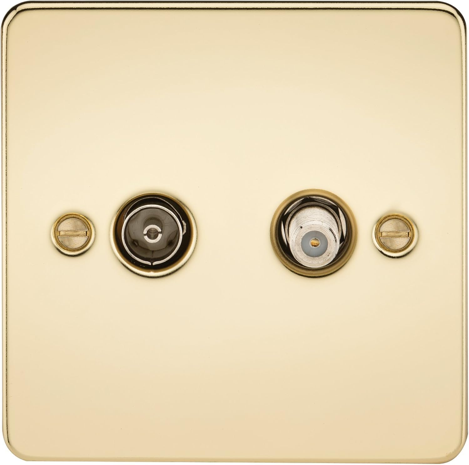 Thumbnail 3 de Knightsbridge FP6300NPB FPAV6300NPB Flat Plate 13A Switched Fused Spur Unit with Neon-Polished Brass