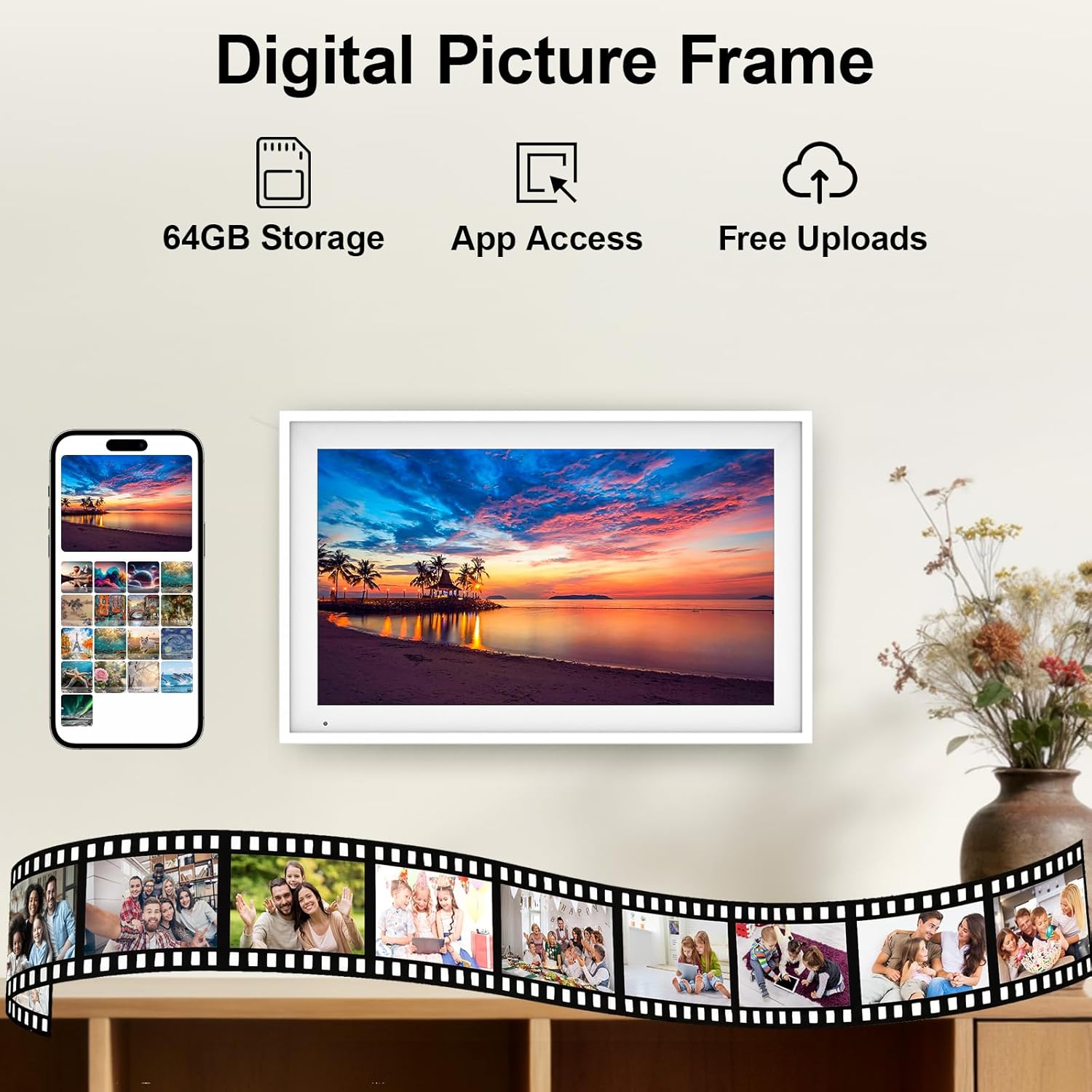 Thumbnail 4 de Linkdaze Digital Calendar 15.6" Smart Wall Planner with Interactive Touchscreen, 64GB Photo Frame (Smart Calendar) — White