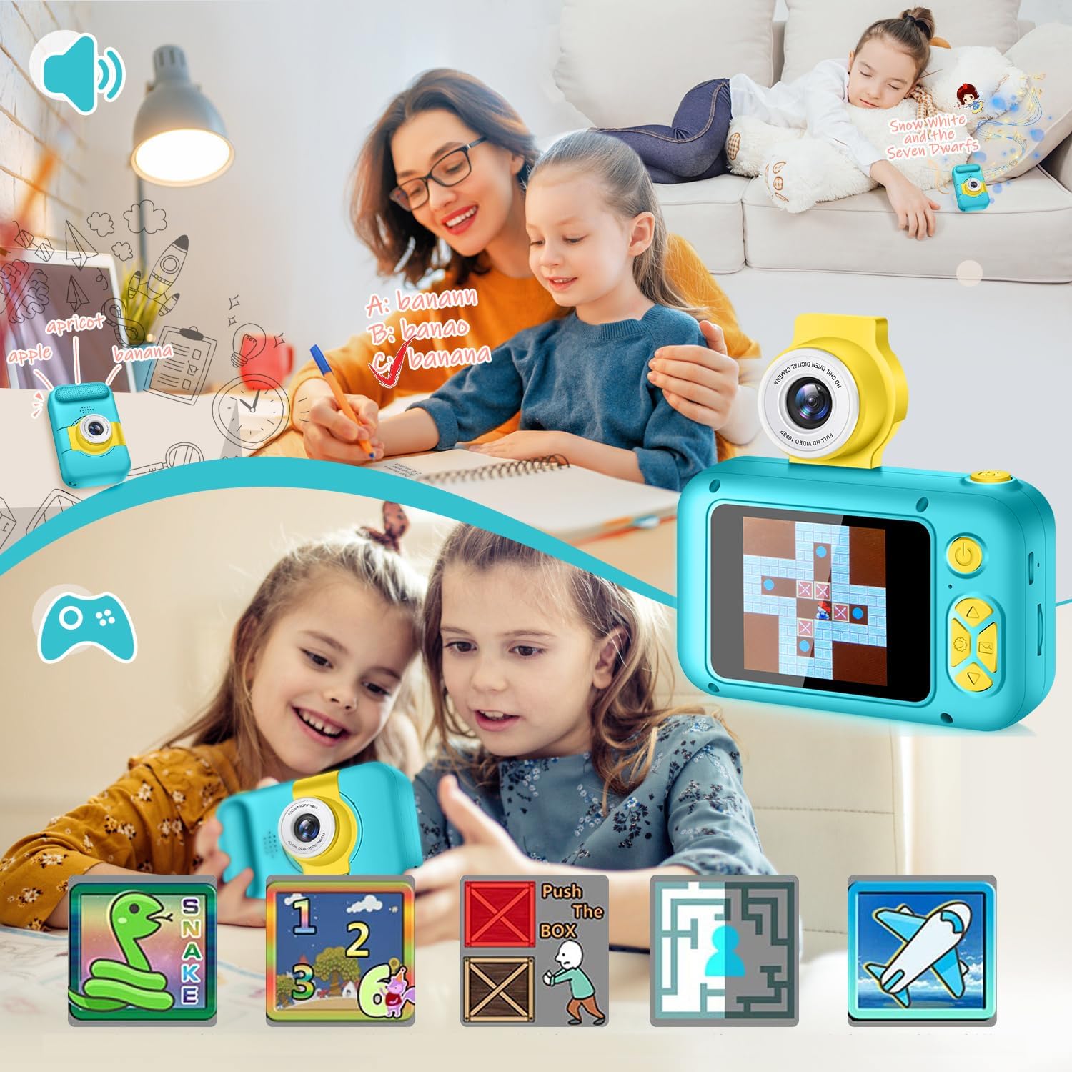 Thumbnail 4 de ARNSSIEN Kids Camera Toy 32 GB 180° Flip Lens