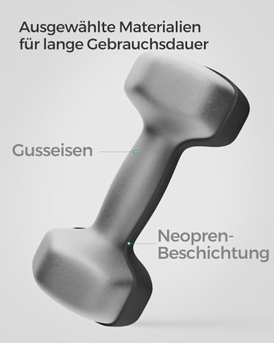 Detalle de SONGMICS Hanteln – 2 x 5 kg Hexagon Kurzhanteln mit Neopren-Beschichtung