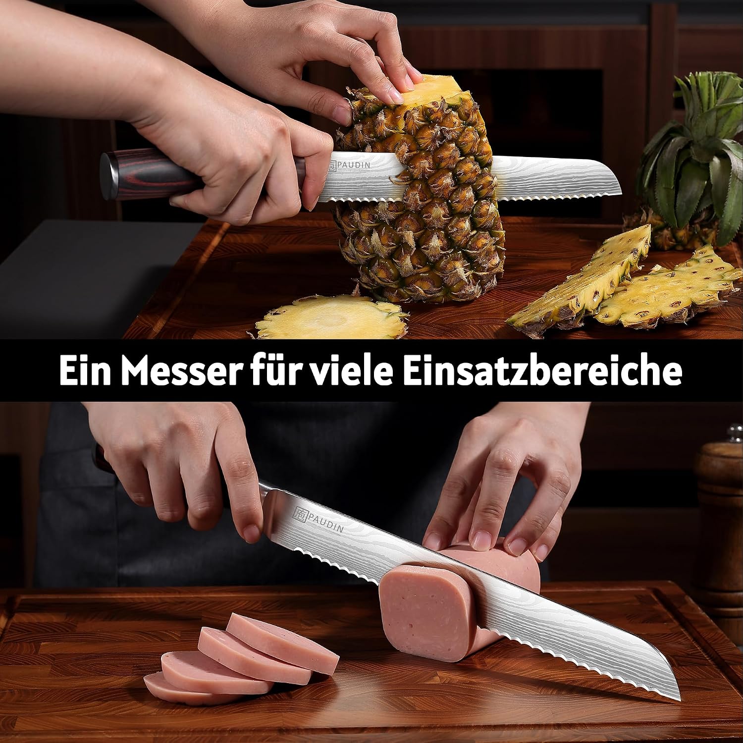 Thumbnail 6 de PAUDIN Brotmesser 26 cm Wellenschliff rostfreier Edelstahl