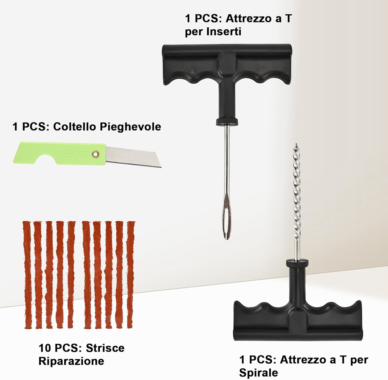 Thumbnail 1 de Faburo Kit Riparazione Pneumatici Auto, Moto e Professionale: affidabile e pratico per piccoli fori