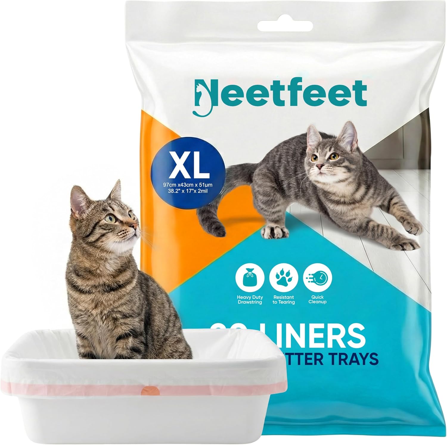 Thumbnail 6 de 30 Extra Large Cat Litter Tray Liners on a Roll – 103x53cm, Scratch Resistant & Leak Proof