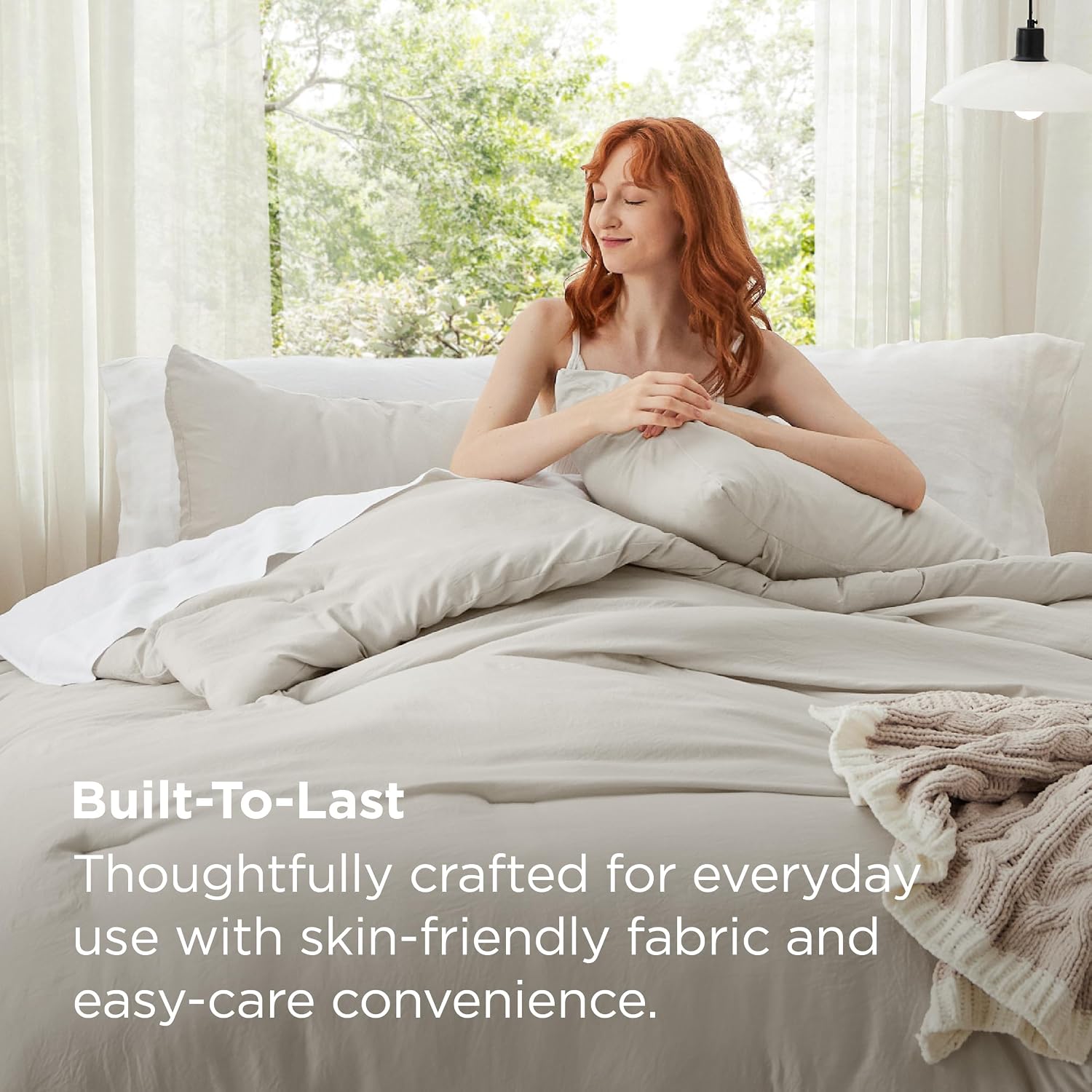 Thumbnail 3 de Bedsure BB349B2 GentleSoft Oversized King Comforter Set, Beige, 3-Piece