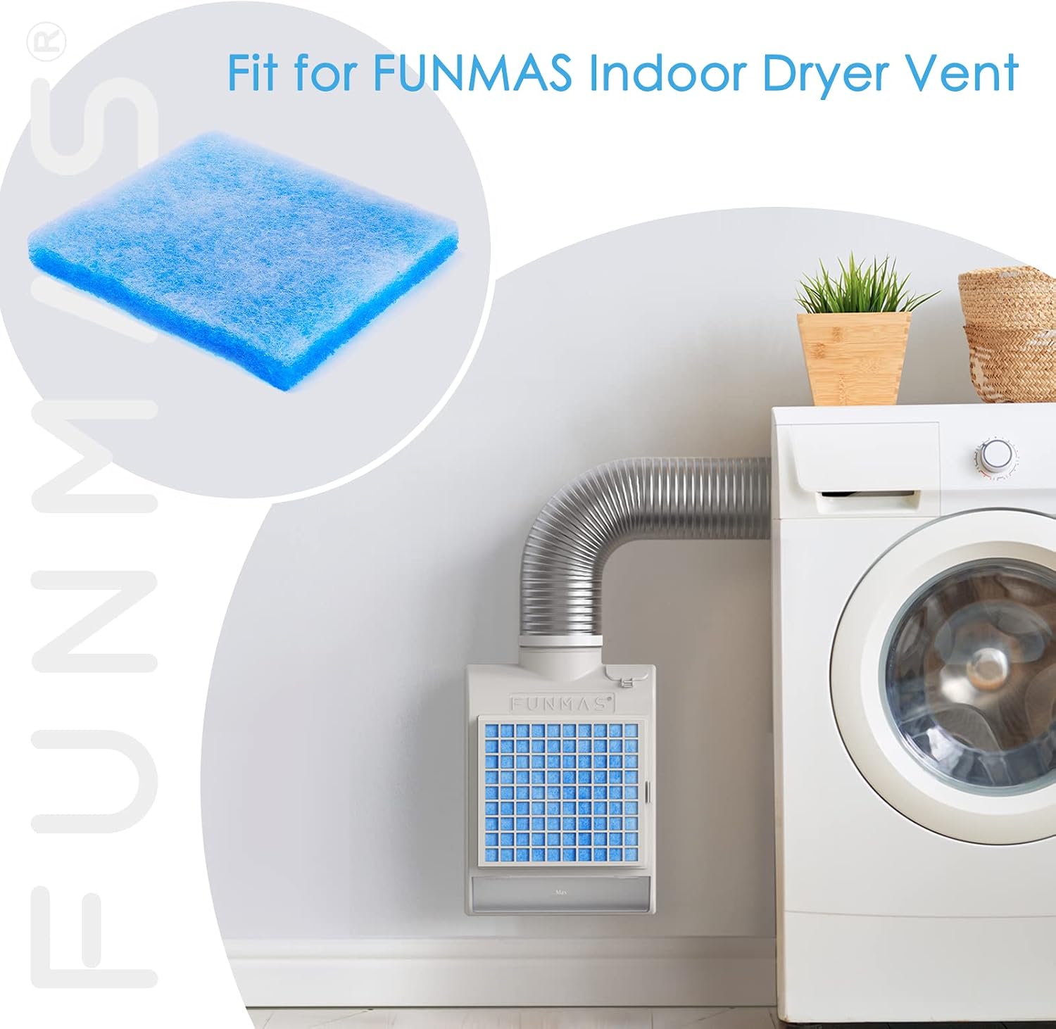 Detalle 2 de FunMas FUNMAS 10-Pack Polyester Replacement Filters for Indoor Dryer Vents