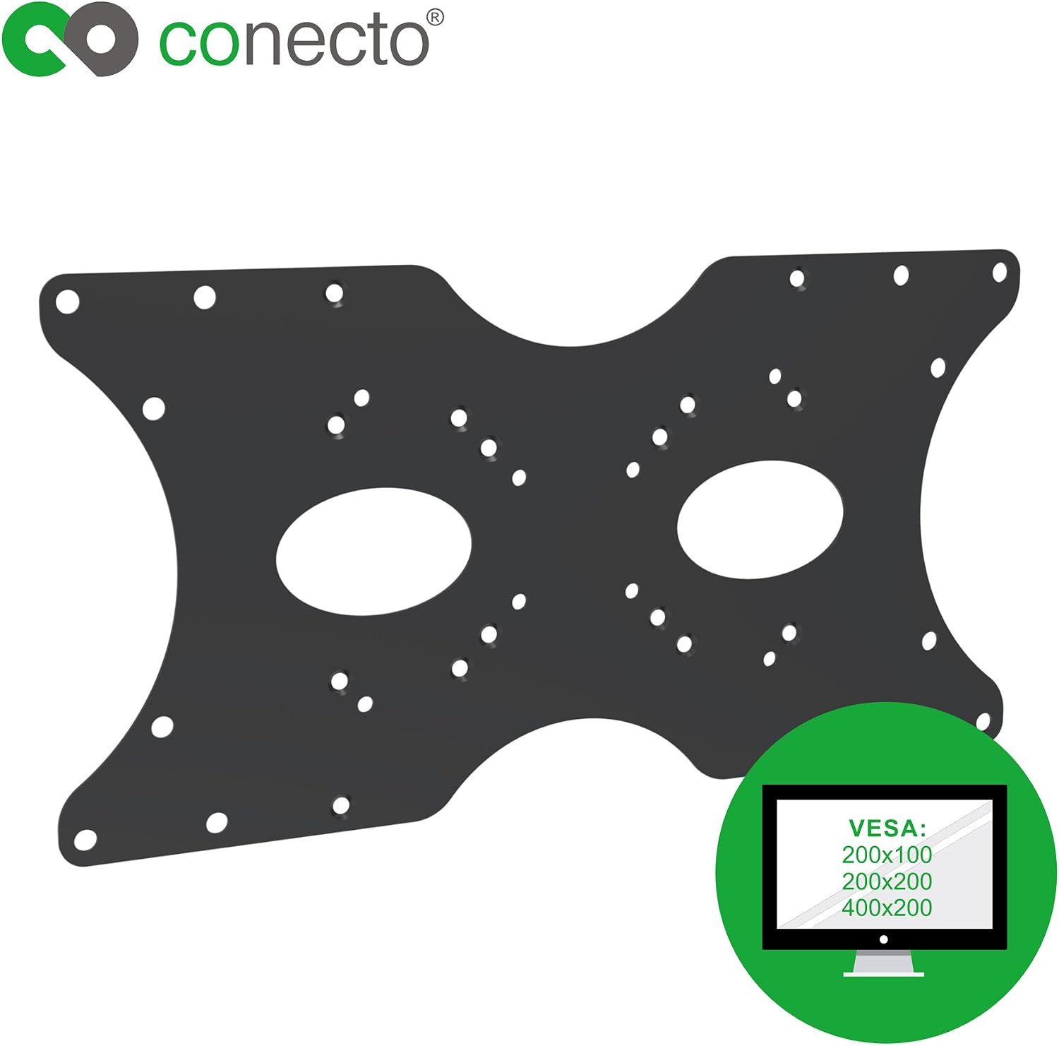 Detalle de Adaptateur universel VESA Conecto CC50307-V2: 50x50 à 400x200, 1 pièce, noir