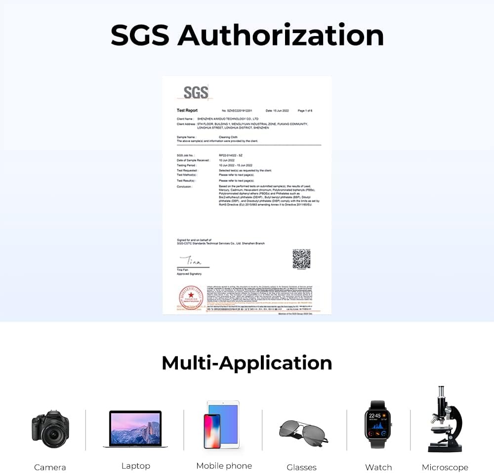 Thumbnail 6 de K&F CONCEPT 10er Set Mikrofaser-Reinigungstücher (je 15 × 15 cm), einzeln vakuumverpackt