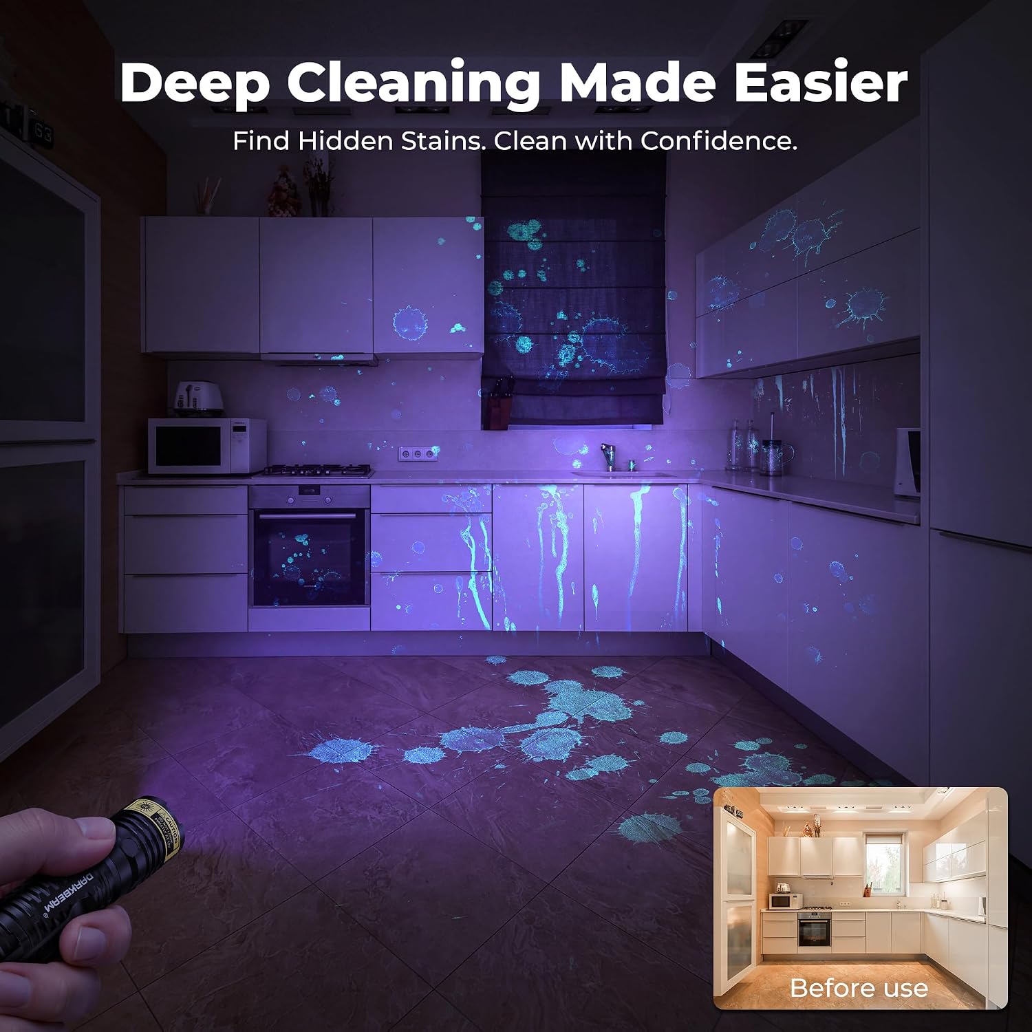Detalle 2 de DARKBEAM V81 UV-zaklamp 395 nm, oplaadbaar en compact