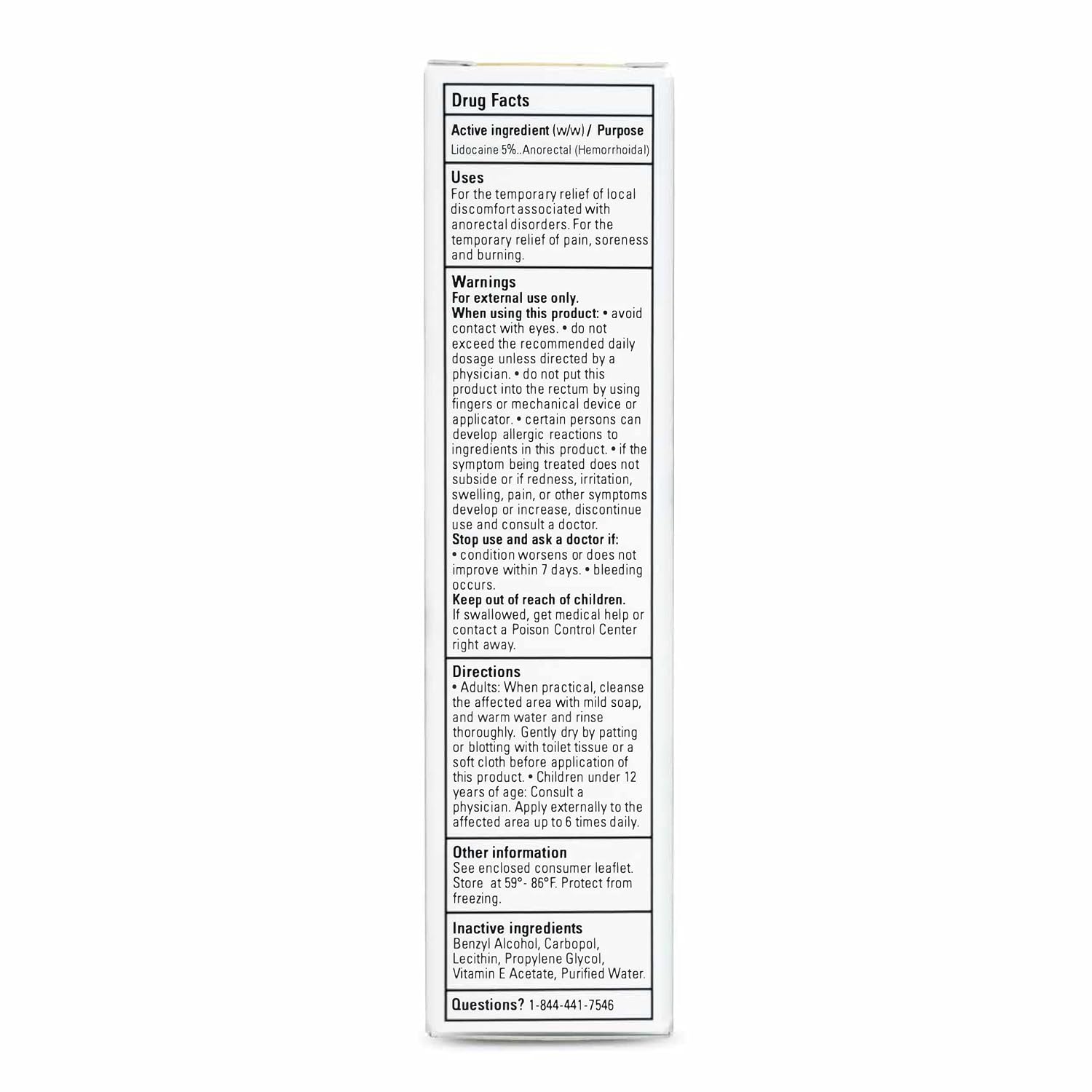 Detalle 2 de Zensa ZENSA-1PK 5% Lidocaine Numbing Cream, 30g Water-Based Formula