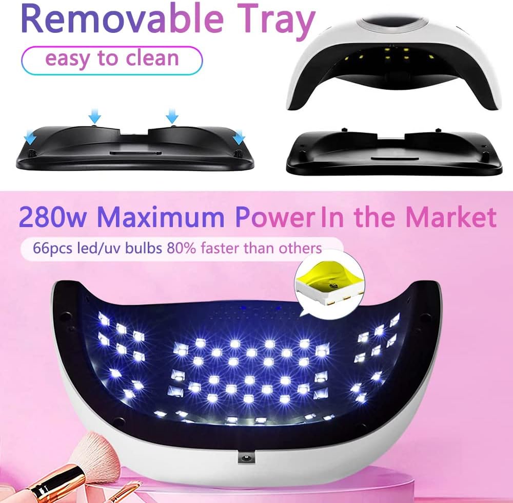 Thumbnail 2 de BEENLE UV LED Lampe für Nägel mit 280 W, 66 LEDs & Auto-Sensor – 4 Timer (10/30/60/99 s)