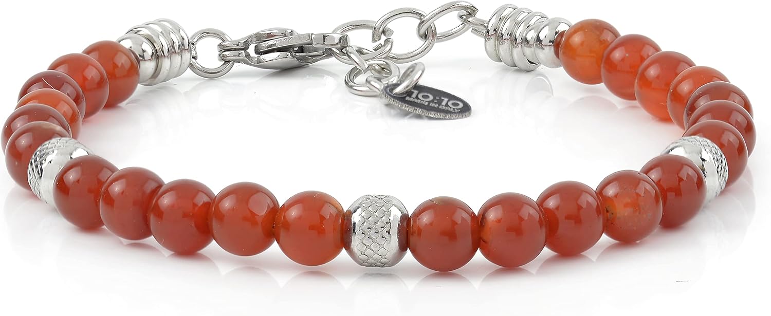 Thumbnail 3 de Bracciali in acciaio inox con pietre naturali – Set da 3, regolabili, Made in Italy