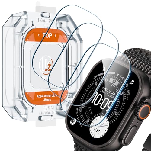 Detalle de LK 3 Stück Panzerfolie für Apple Watch Ultra (49 mm) – staubfrei, 9H, kratzfest