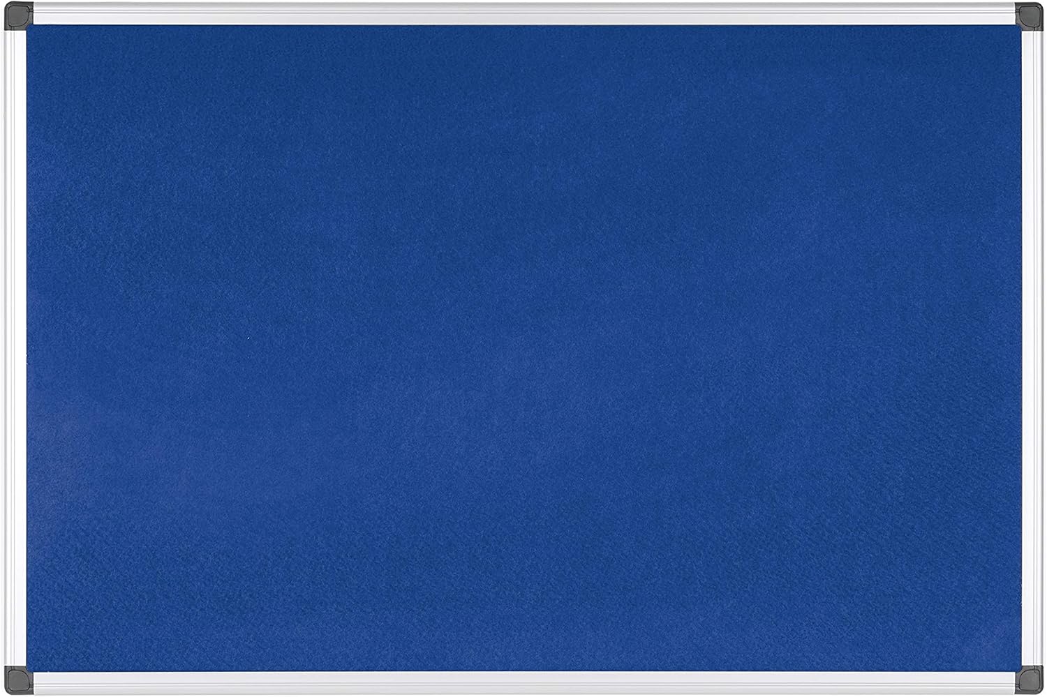 Detalle de Bi-Office Pannello Maya in Feltro Blu 90 x 60 cm con Cornice in Alluminio